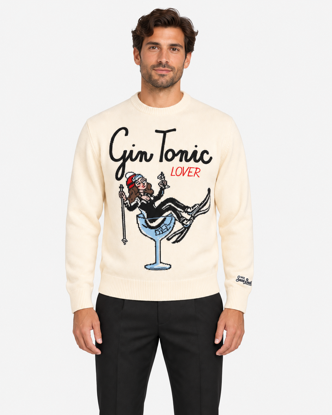 MC2 Saint Barth Maglia Uomo Gin Girl Glass Panna