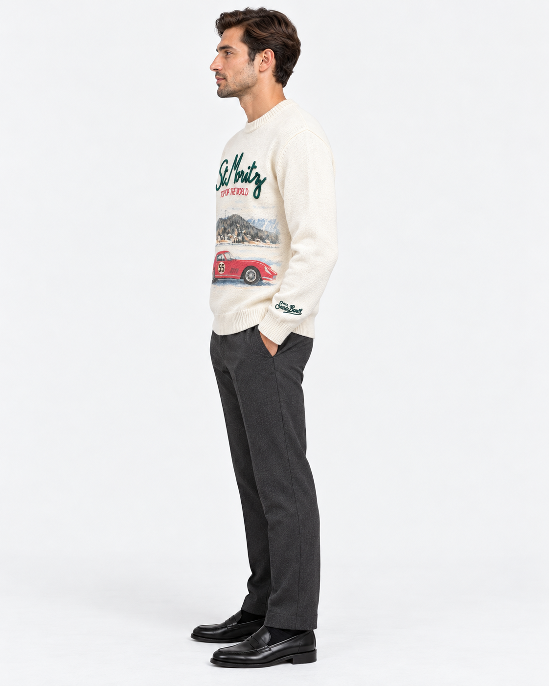 MC2 Saint Barth Maglia Uomo Heron Panna St. Moritz Top Car