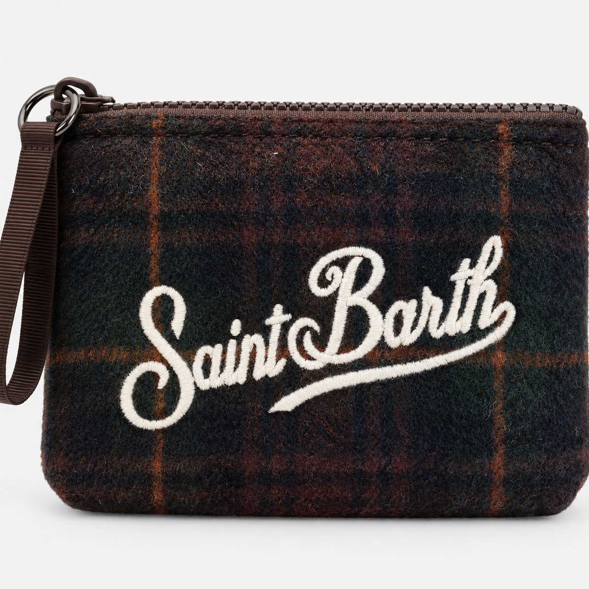MC2 Saint Barth Pochette Donna Aline Mini Wool Tartan Verde e Bordeaux
