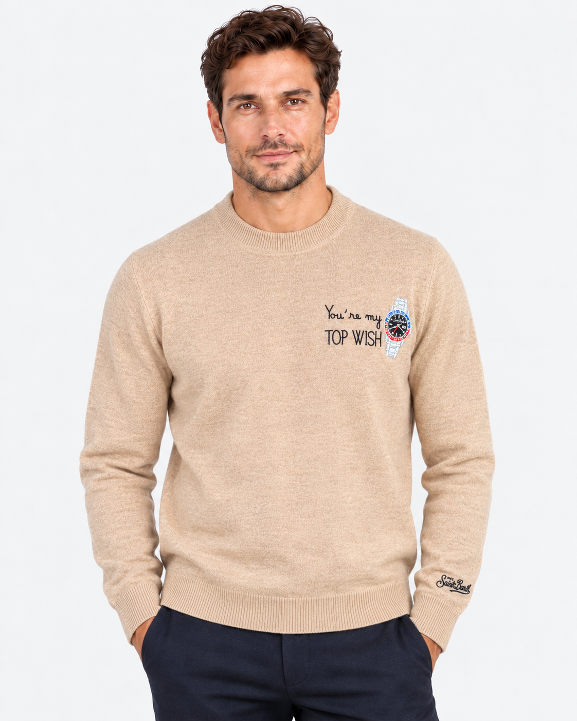 MC2 Saint Barth Maglia Uomo Top Wish Beige