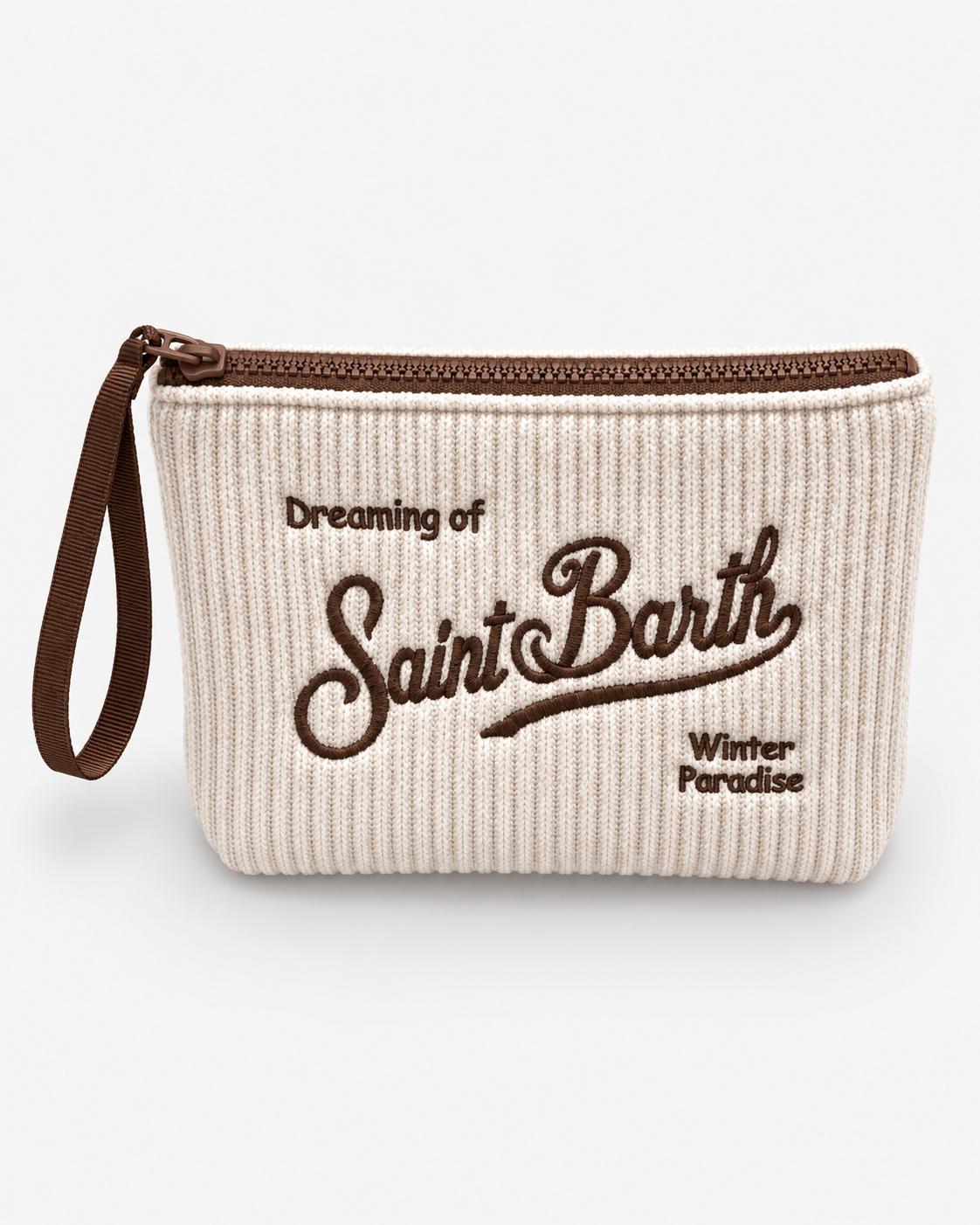 MC2 Saint Barth Pochette Donna Aline Tricot Panna a Coste