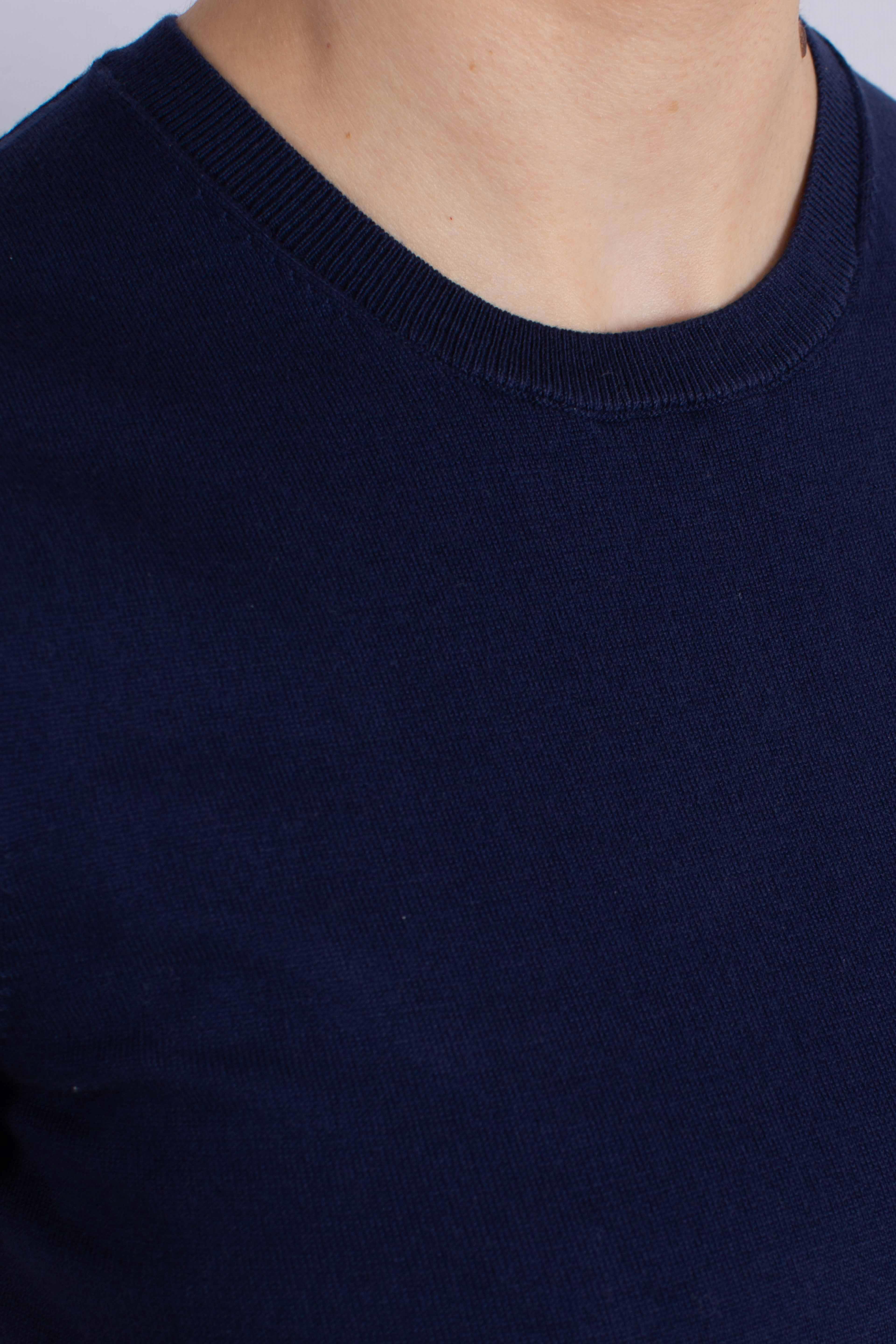 MAGLIA GIROCOLLO A MANICHE CORTE blue