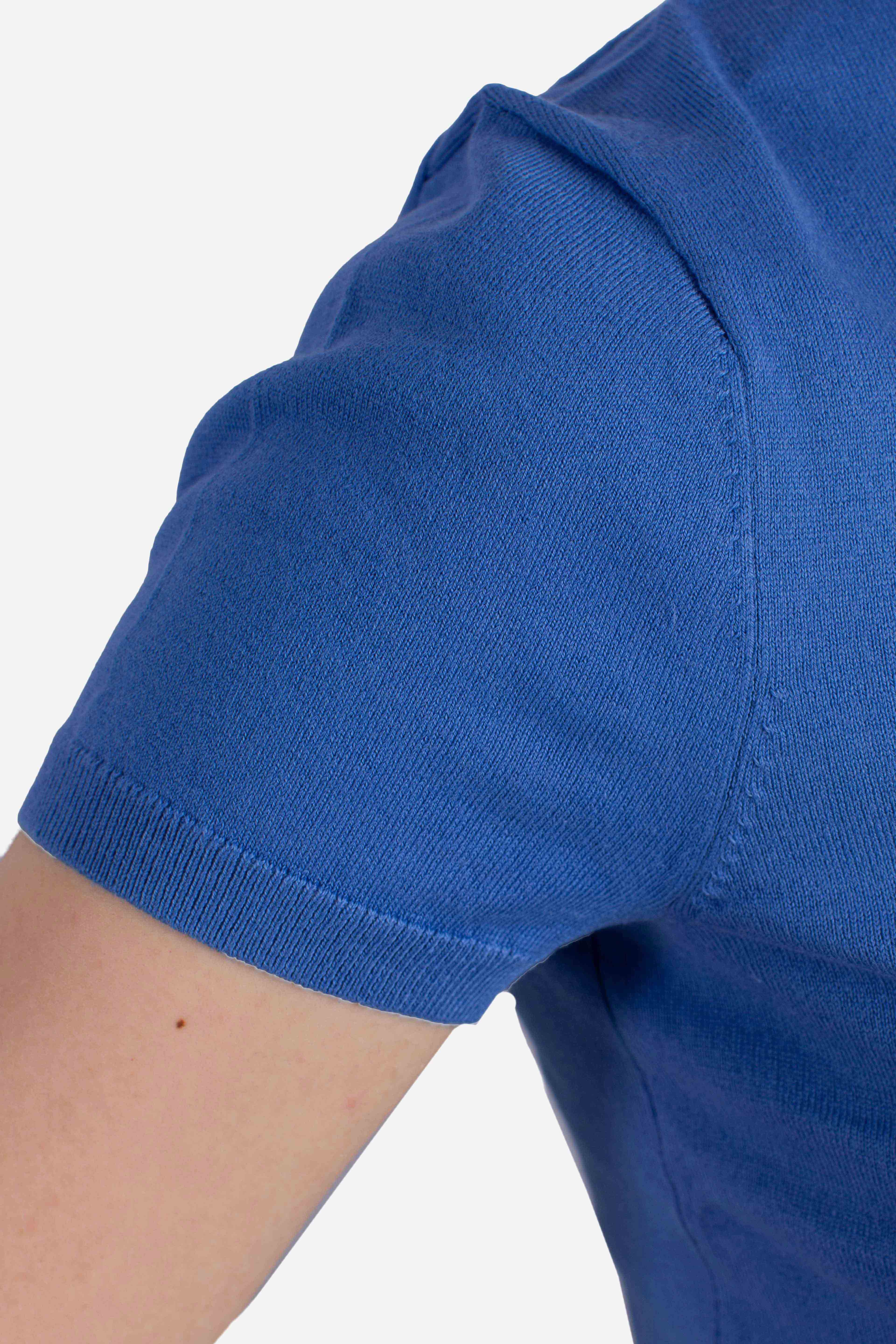 MAGLIA GIROCOLLO A MANICHE CORTE blue
