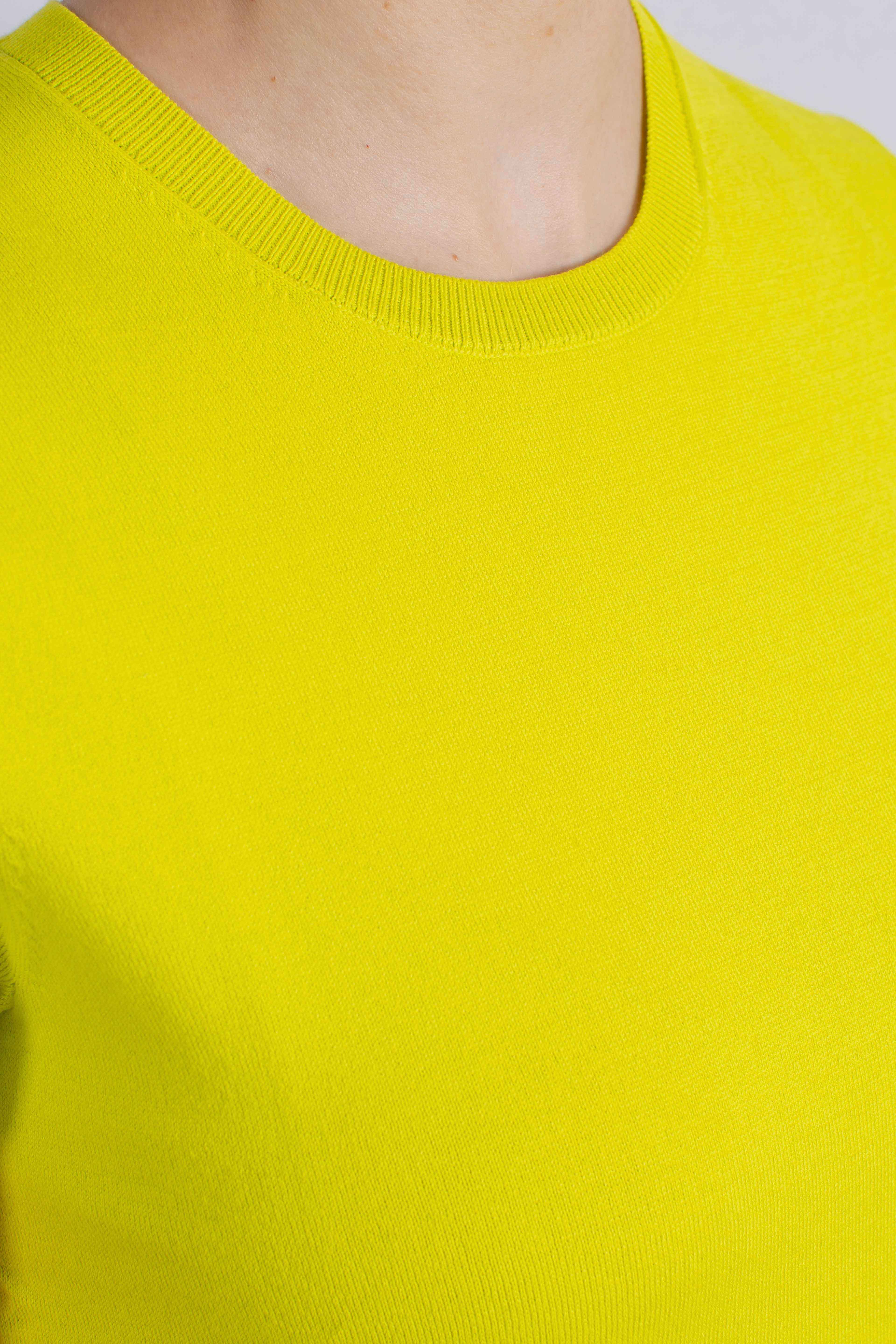 MAGLIA GIROCOLLO A MANICHE CORTE peridot green