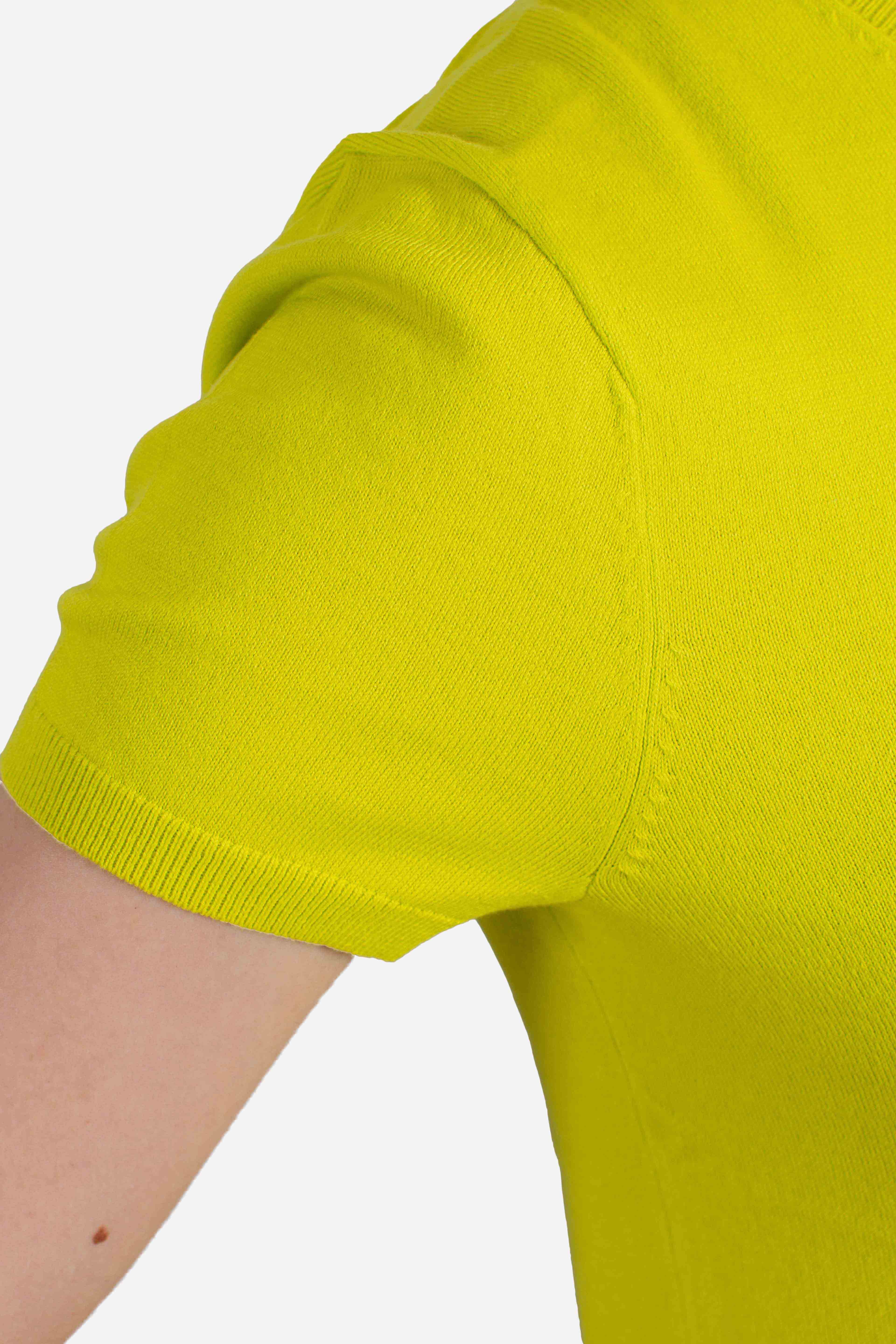 MAGLIA GIROCOLLO A MANICHE CORTE peridot green