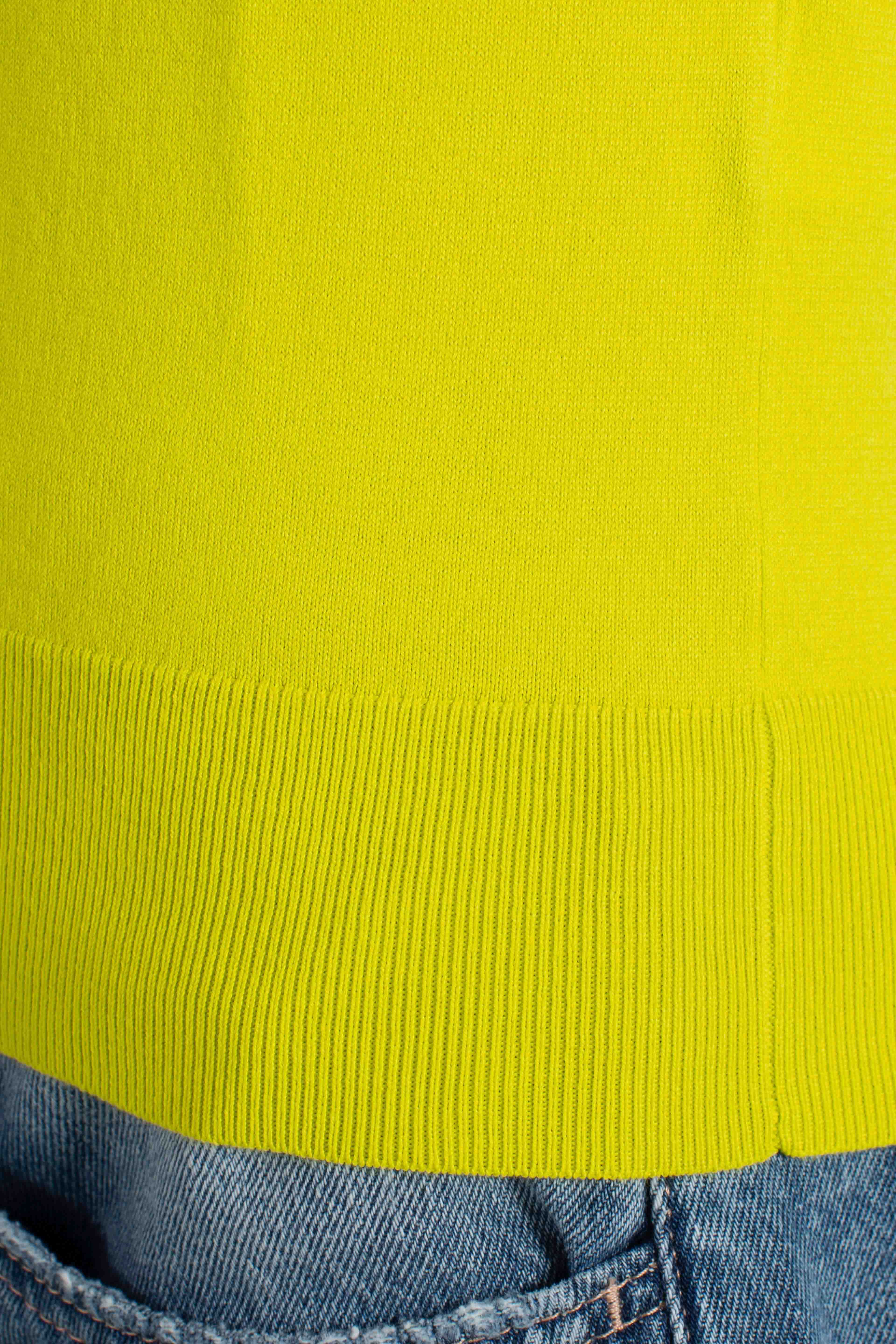 MAGLIA GIROCOLLO A MANICHE CORTE peridot green