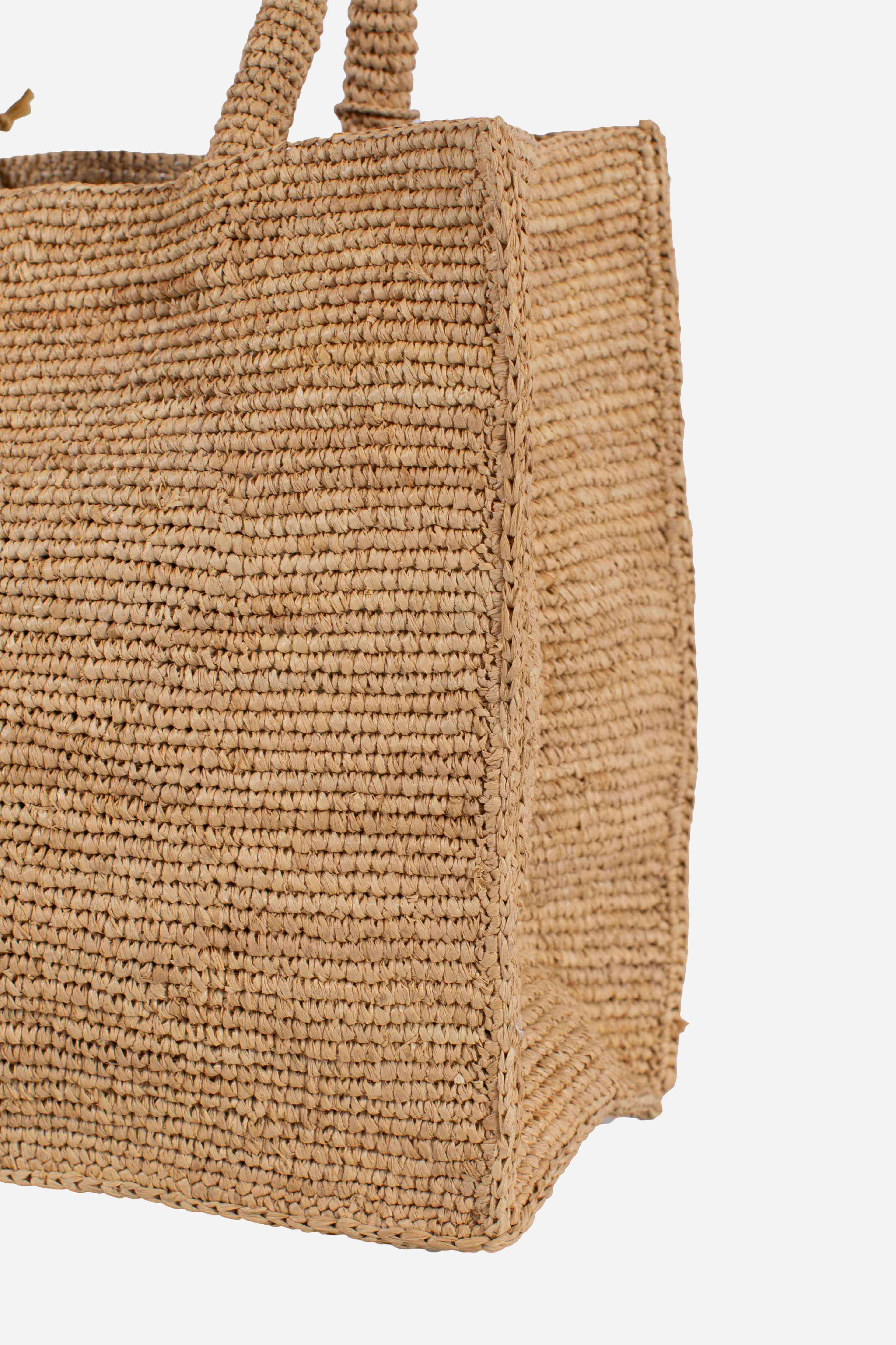 Borsa Colette in rafia con logo ricamato