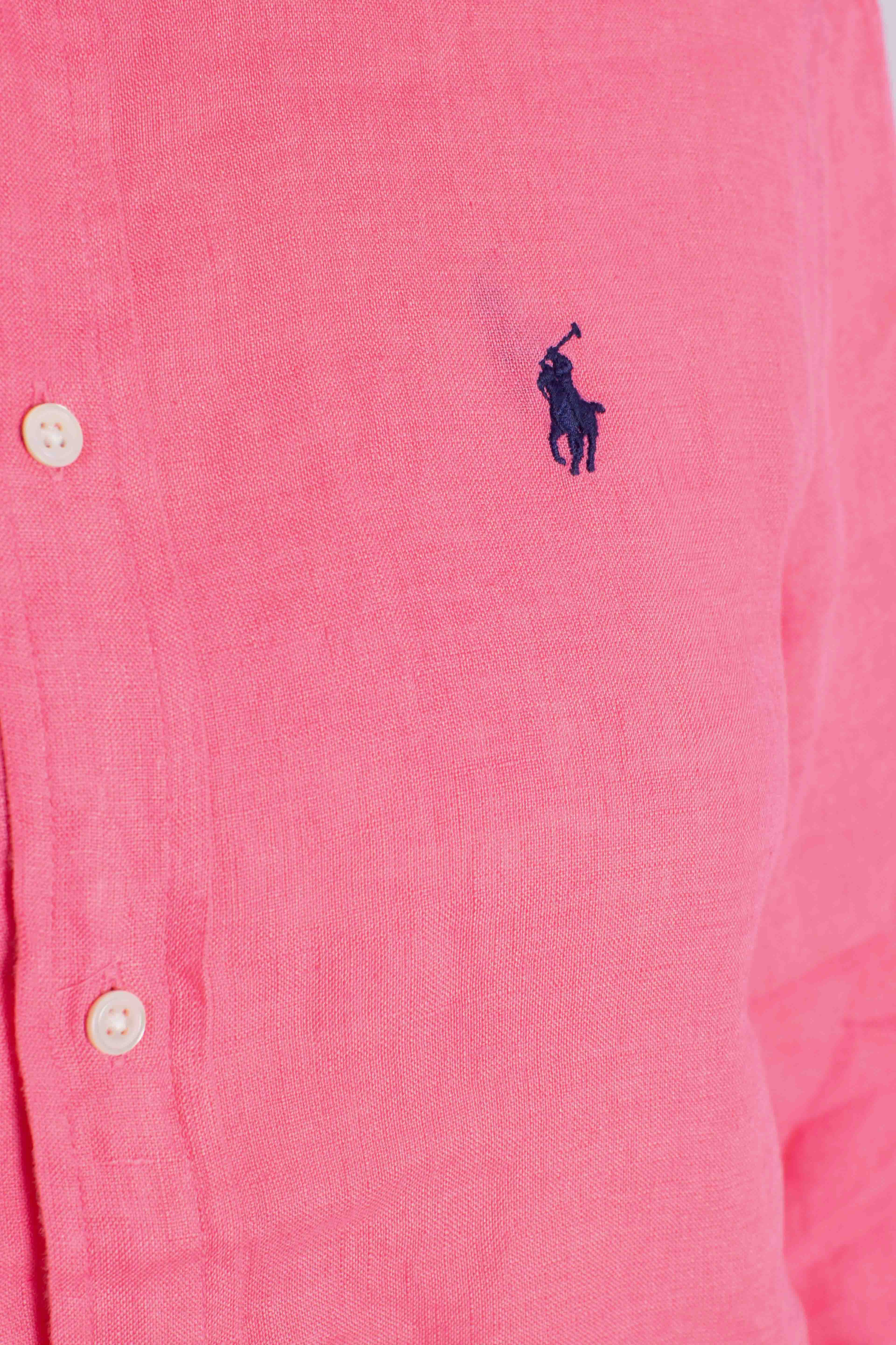 Camicia in lino classic fit pink