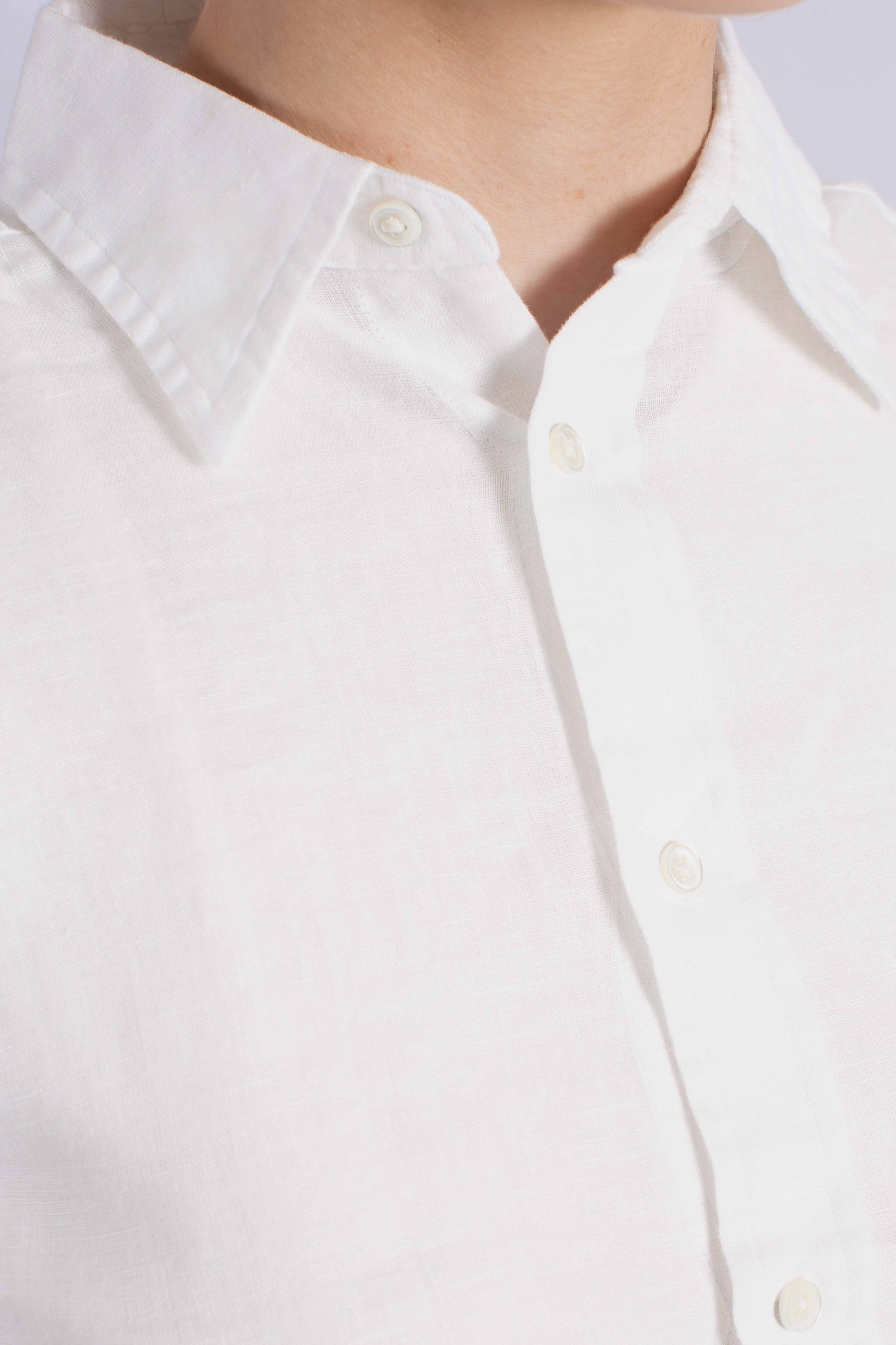 Camicia in lino classic fit white