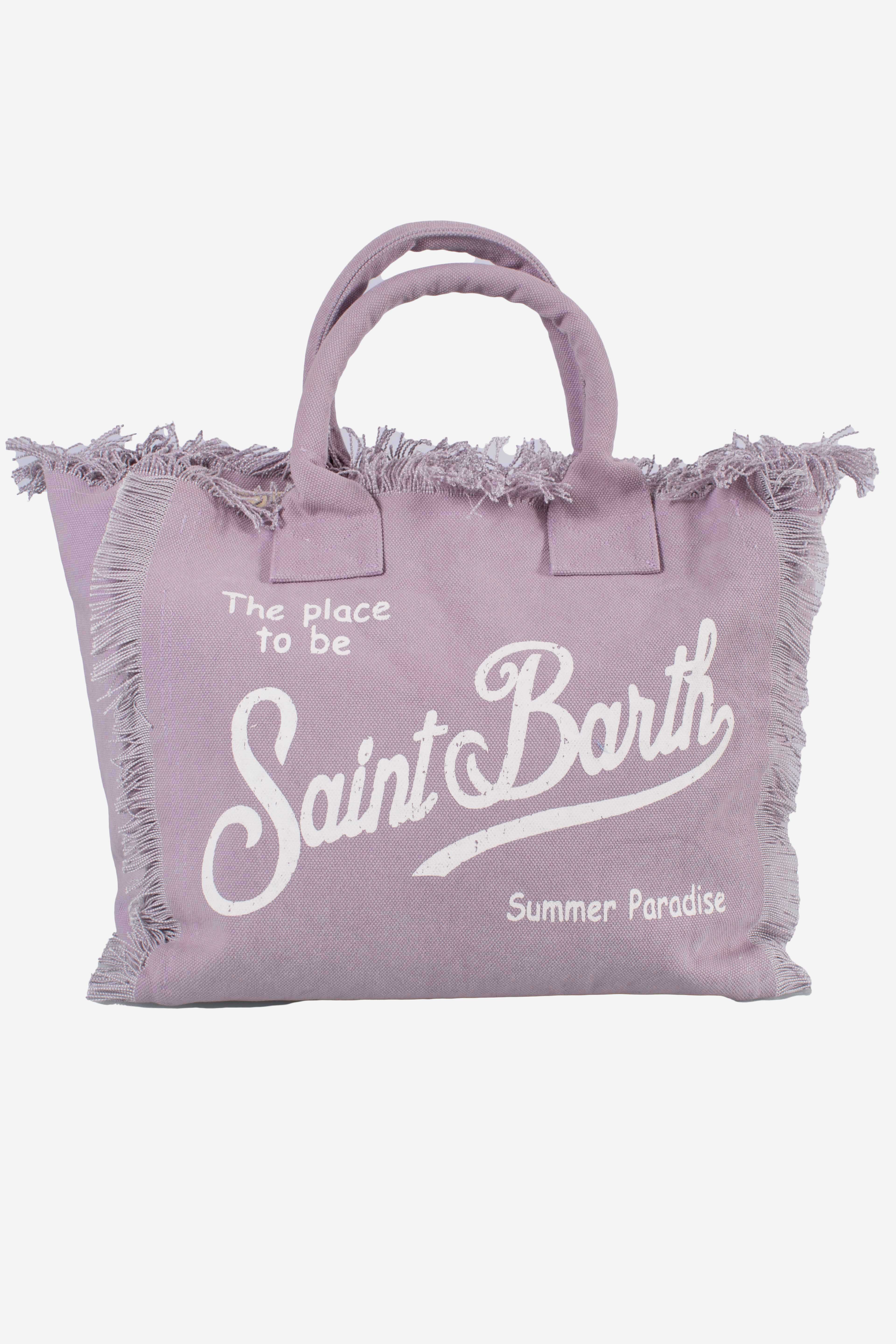 Borsa a spalla Vanity in canvas di cotone lilla