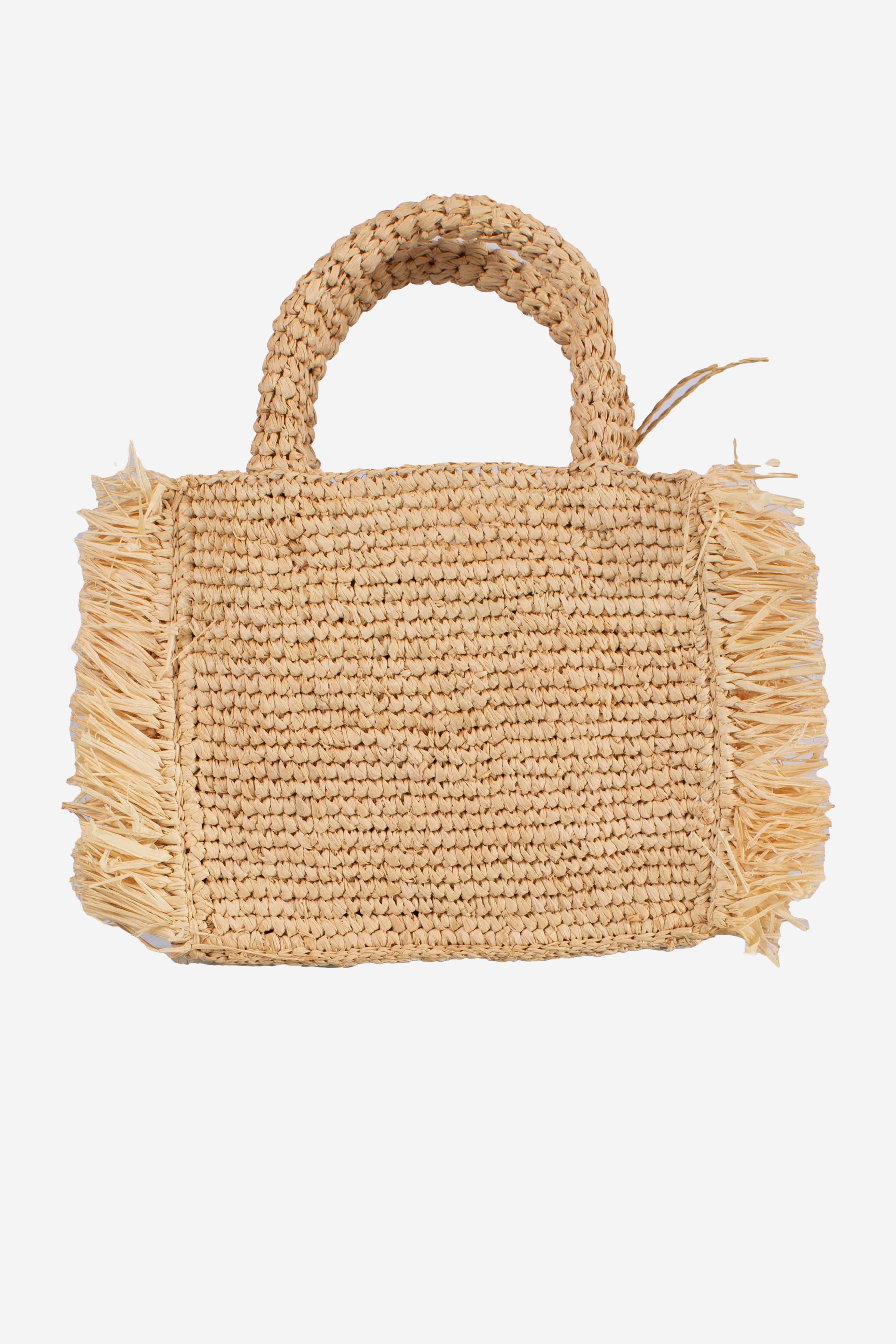 BORSA VANITY MINI RAFFIA FRINGE
