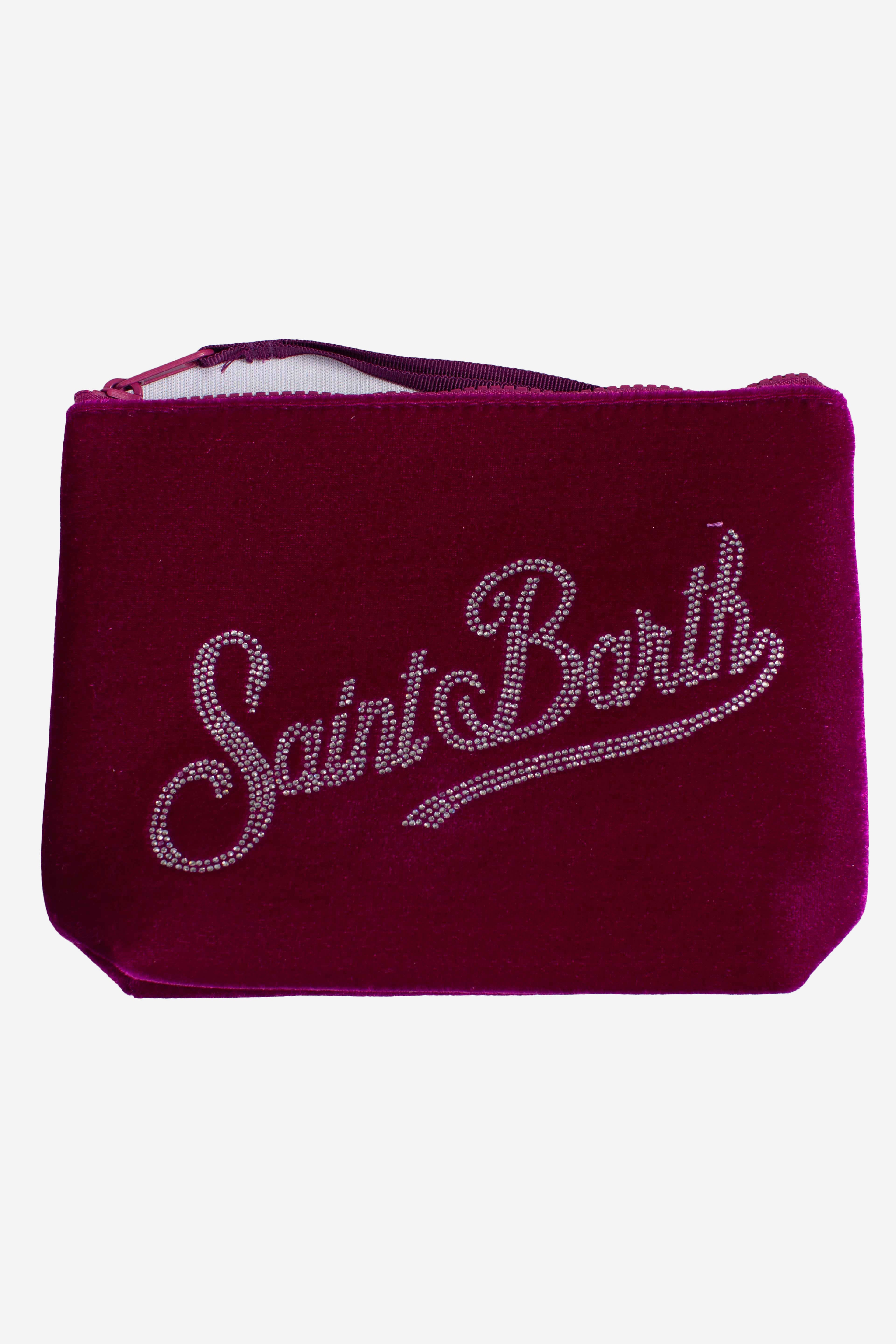 Pochette Aline in effetto velvet bordeaux