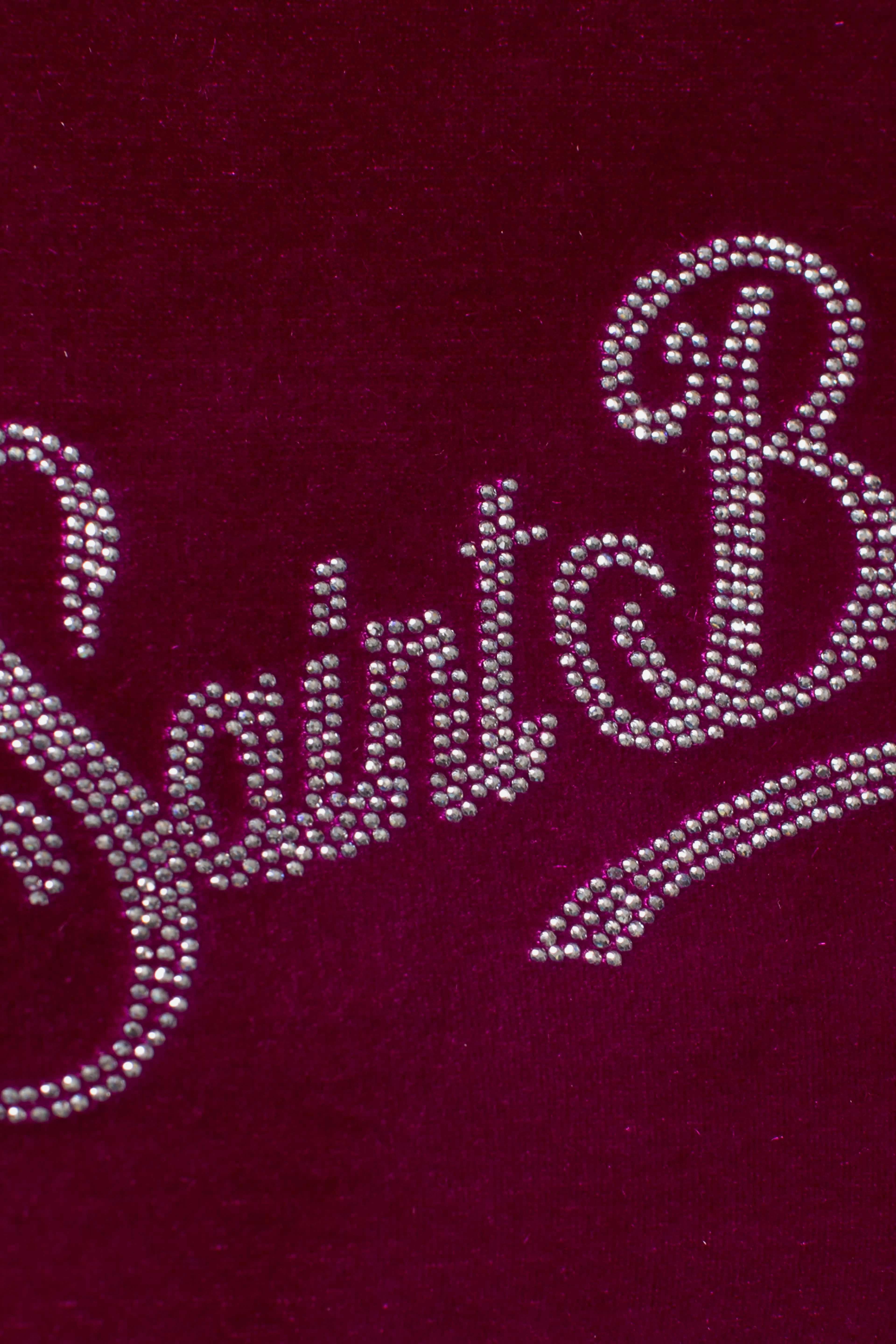 Pochette Aline in effetto velvet bordeaux