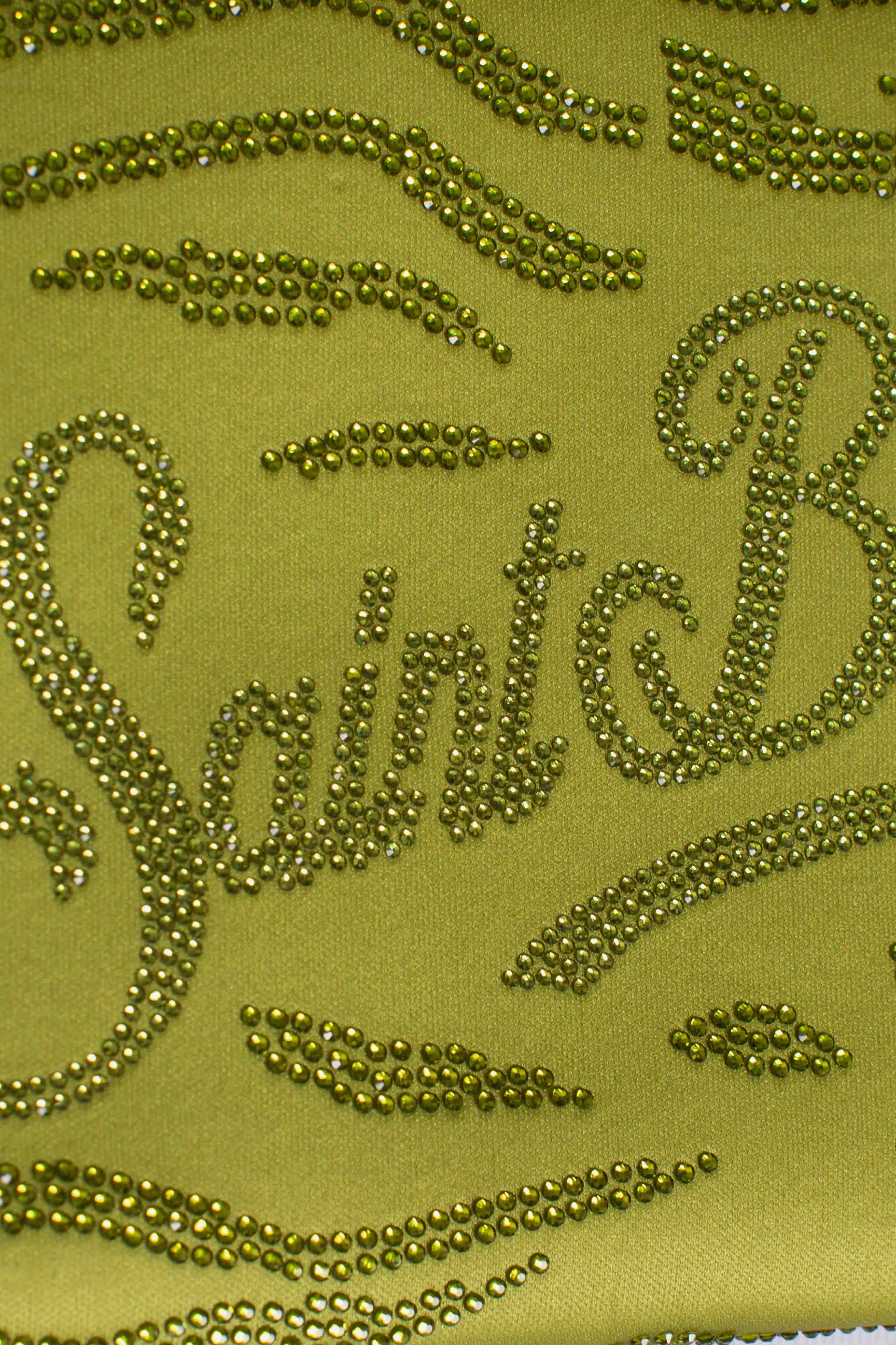 Aline strass zebra green