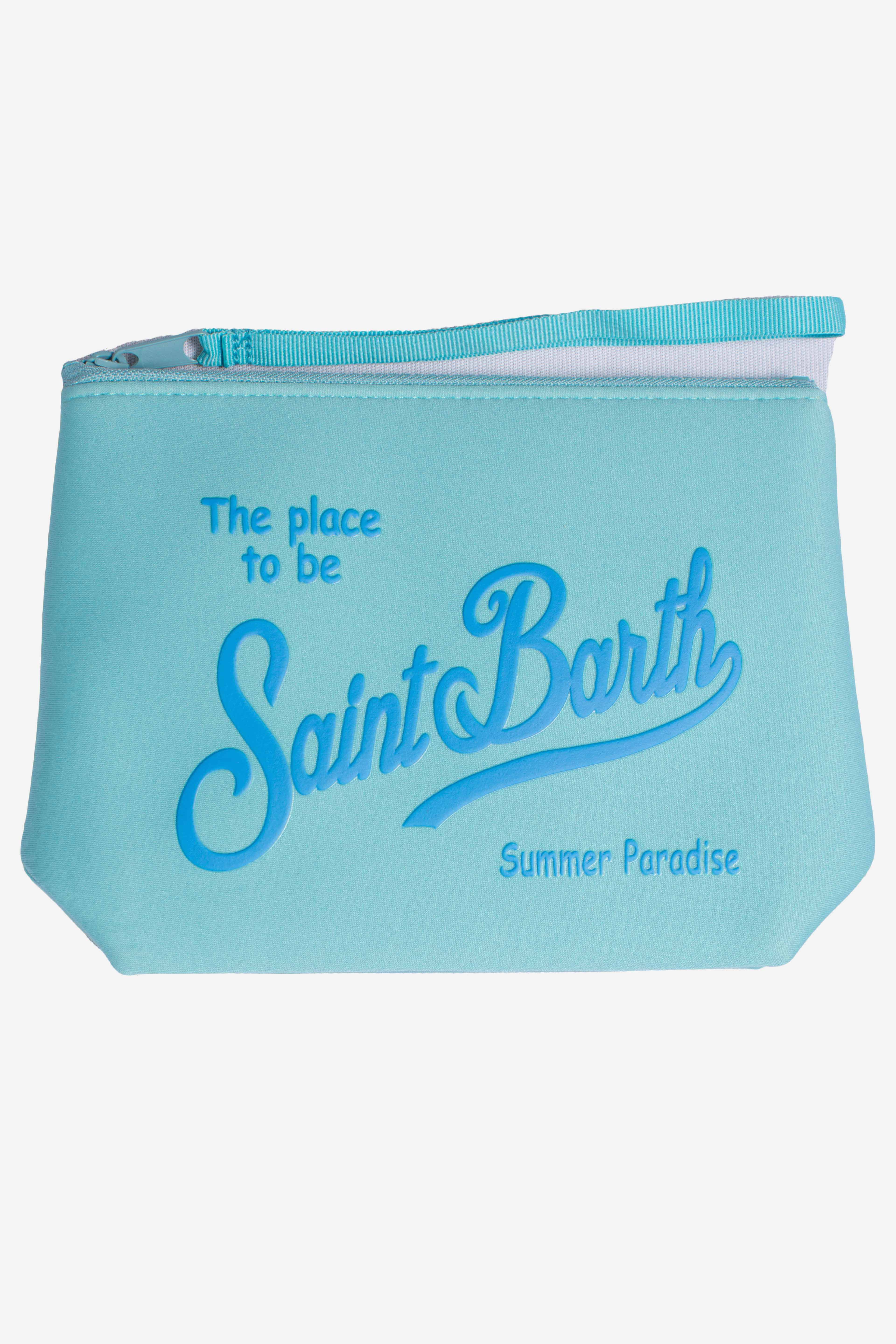 Pochette Aline in scuba azzurra tinta unita