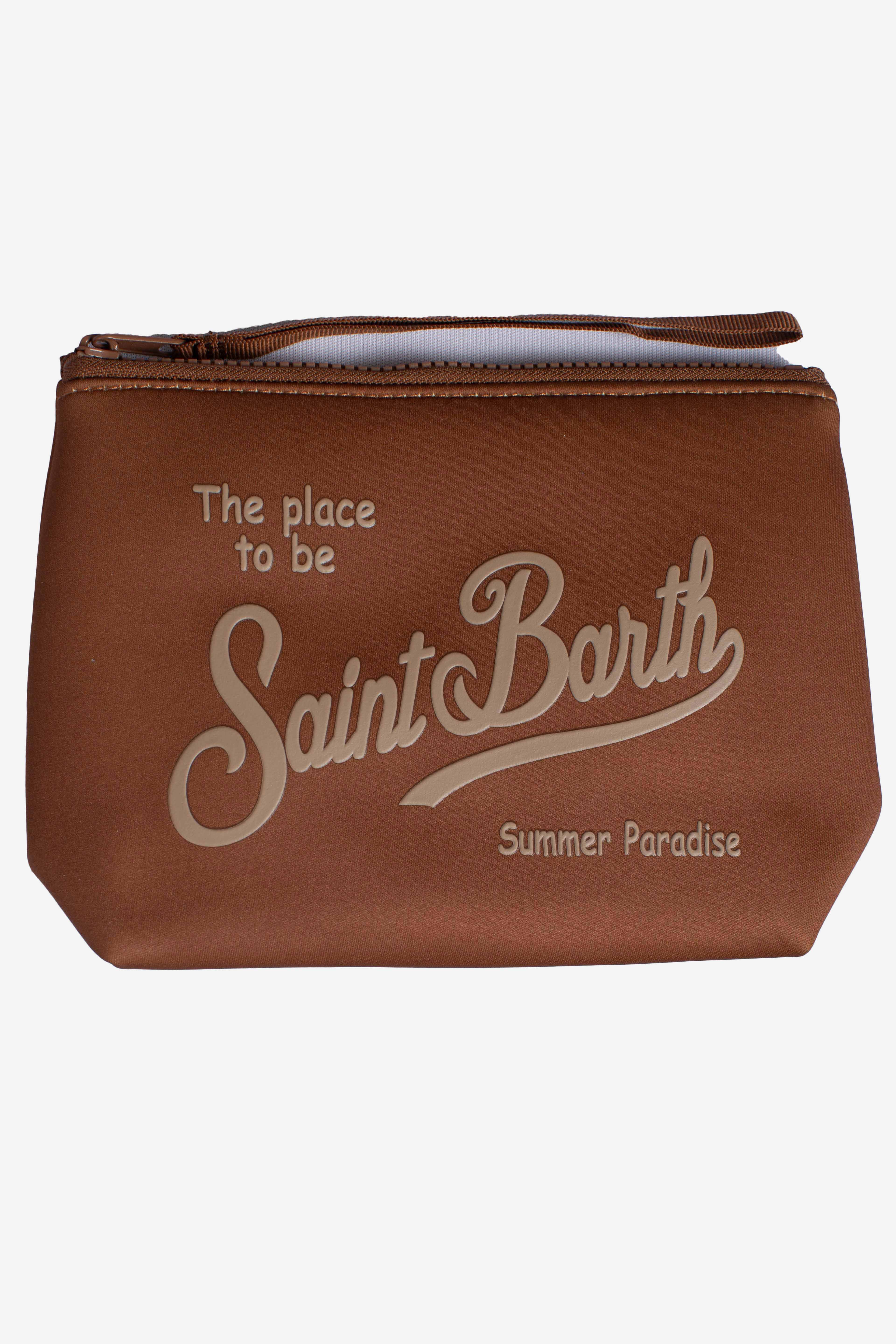 Pochette Aline in scuba stampa brown