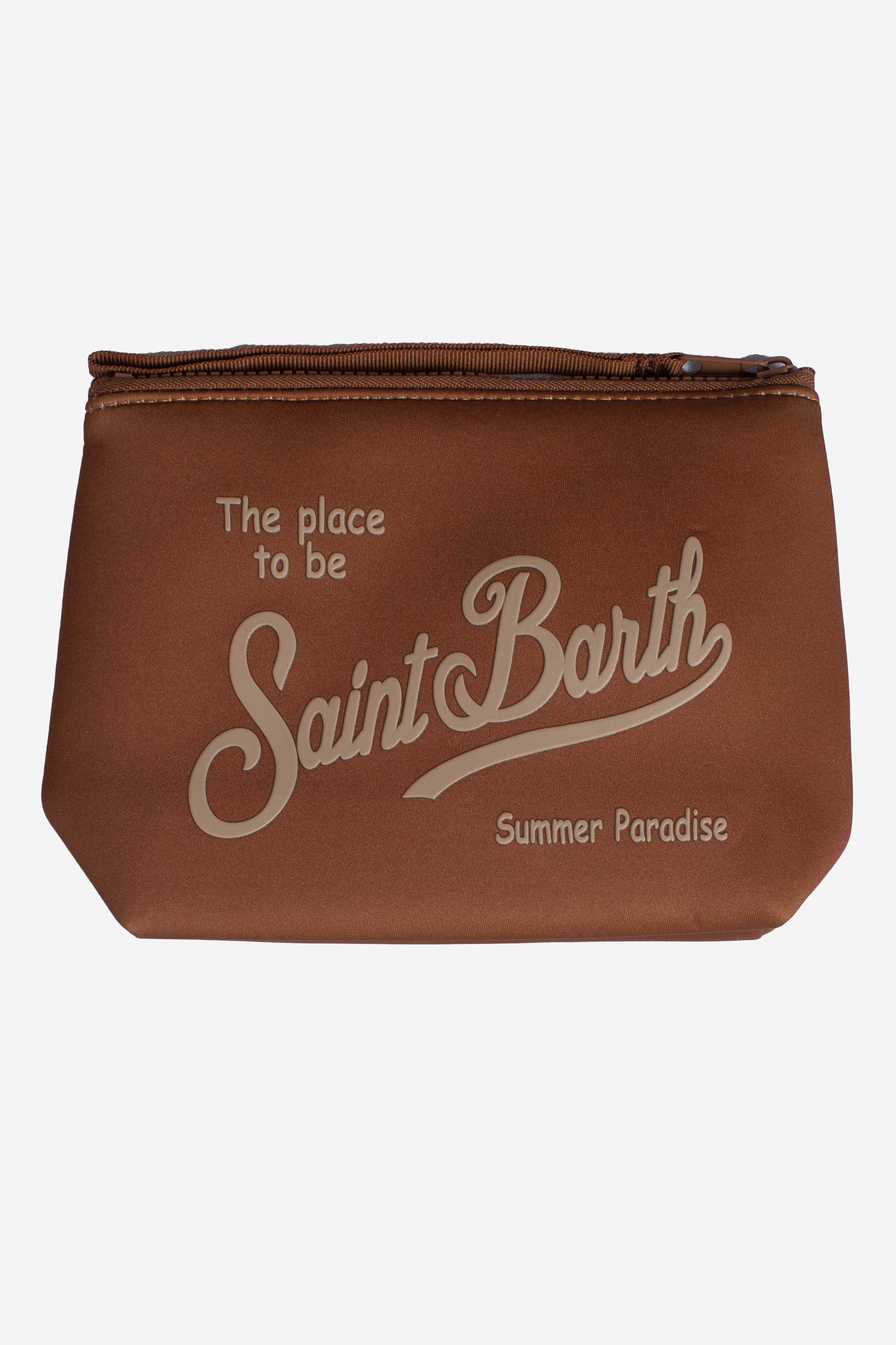Pochette Aline in scuba stampa brown