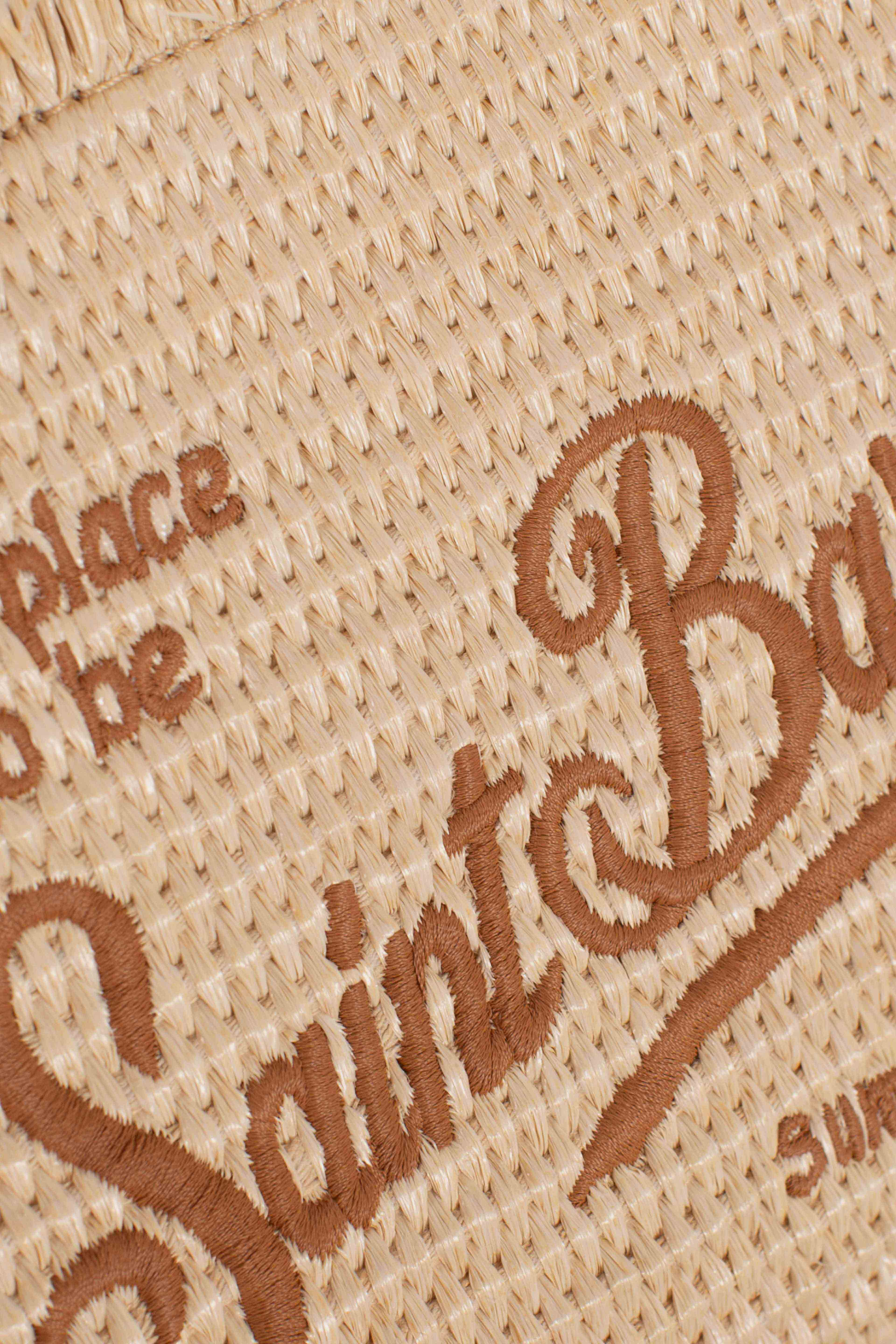Borsa Mini Vanity beige effetto paglia