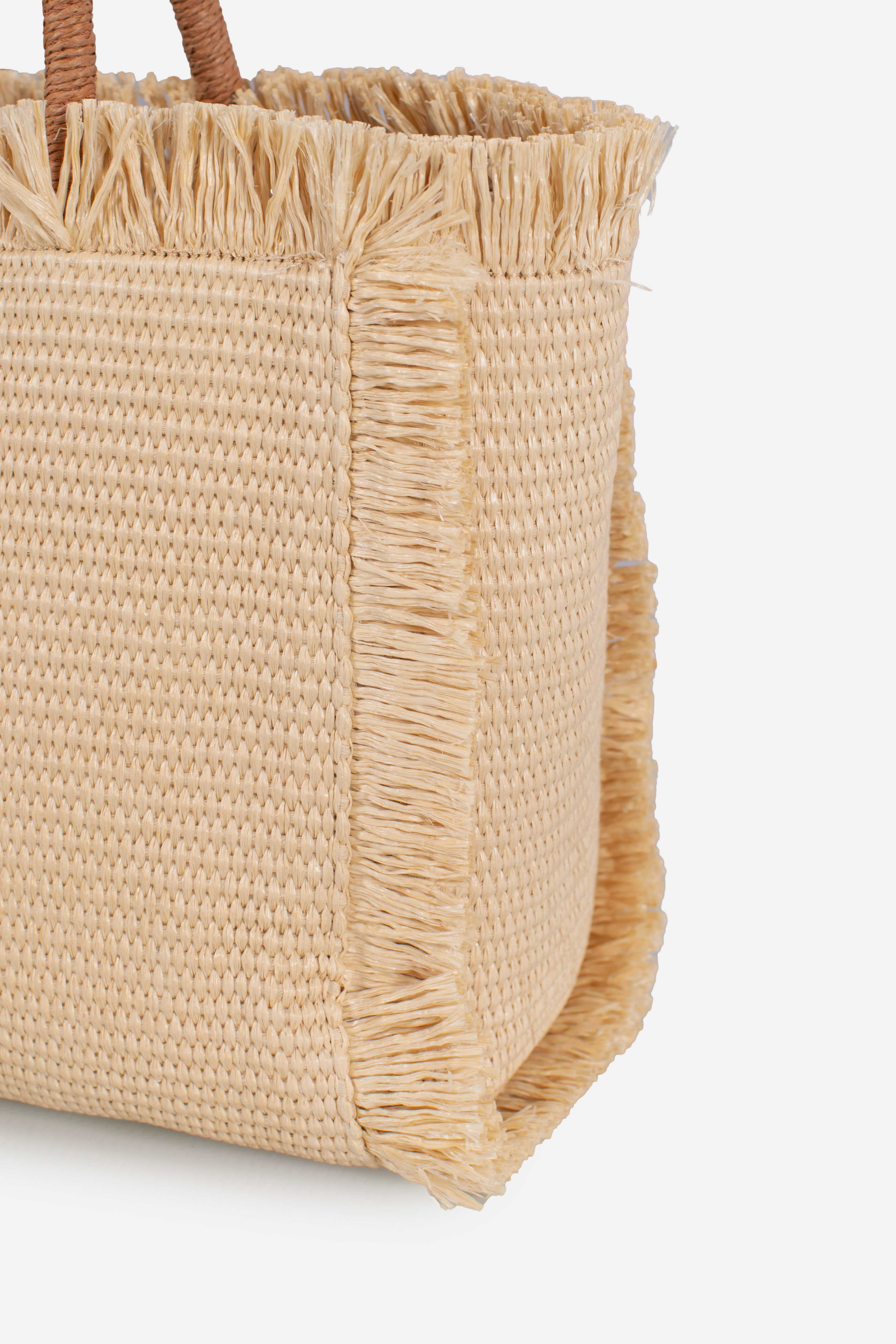 Borsa Colette effetto paglia tinta unita