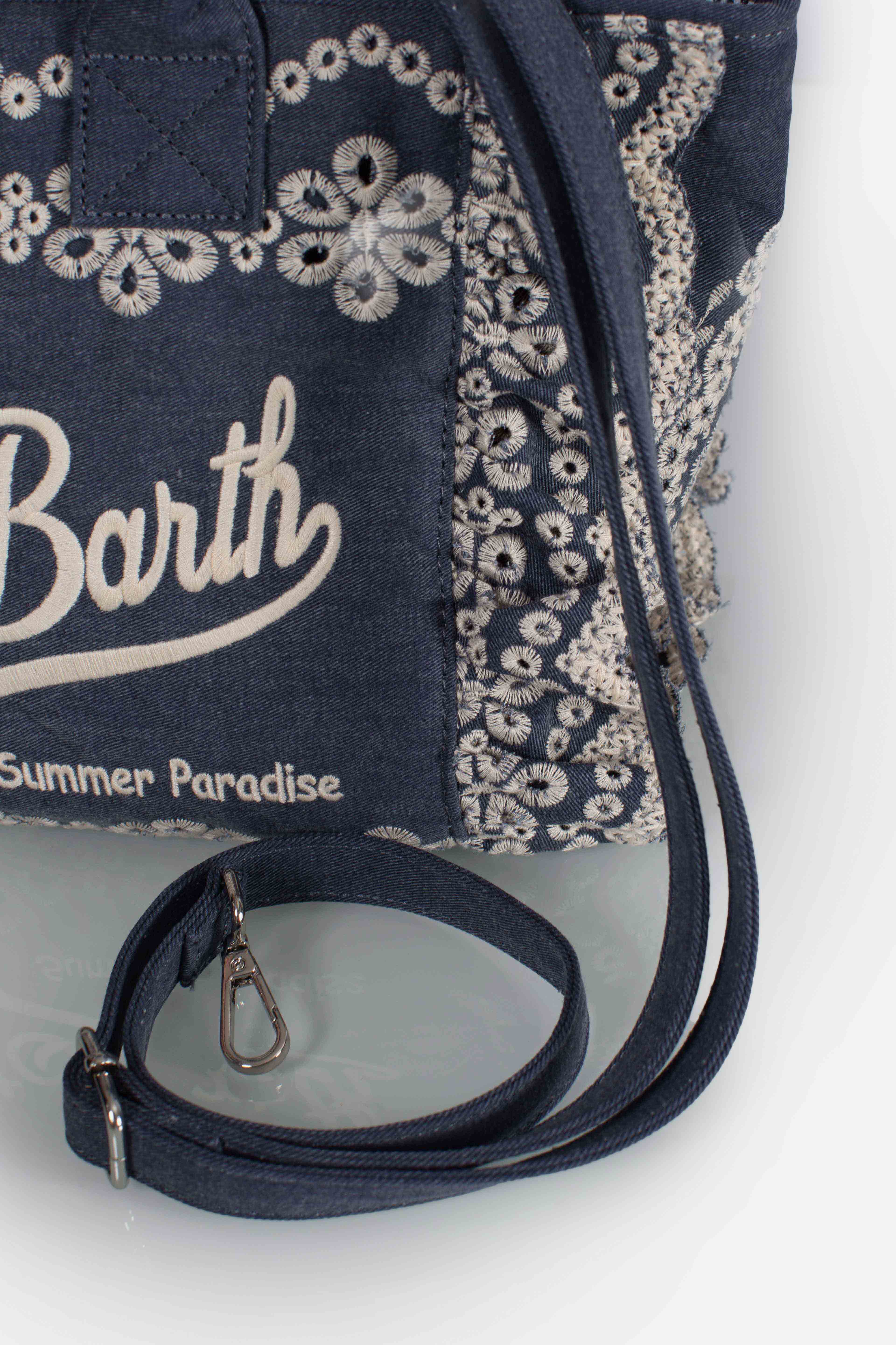 Borsa MC2 Saint Barth in cotone ricamato