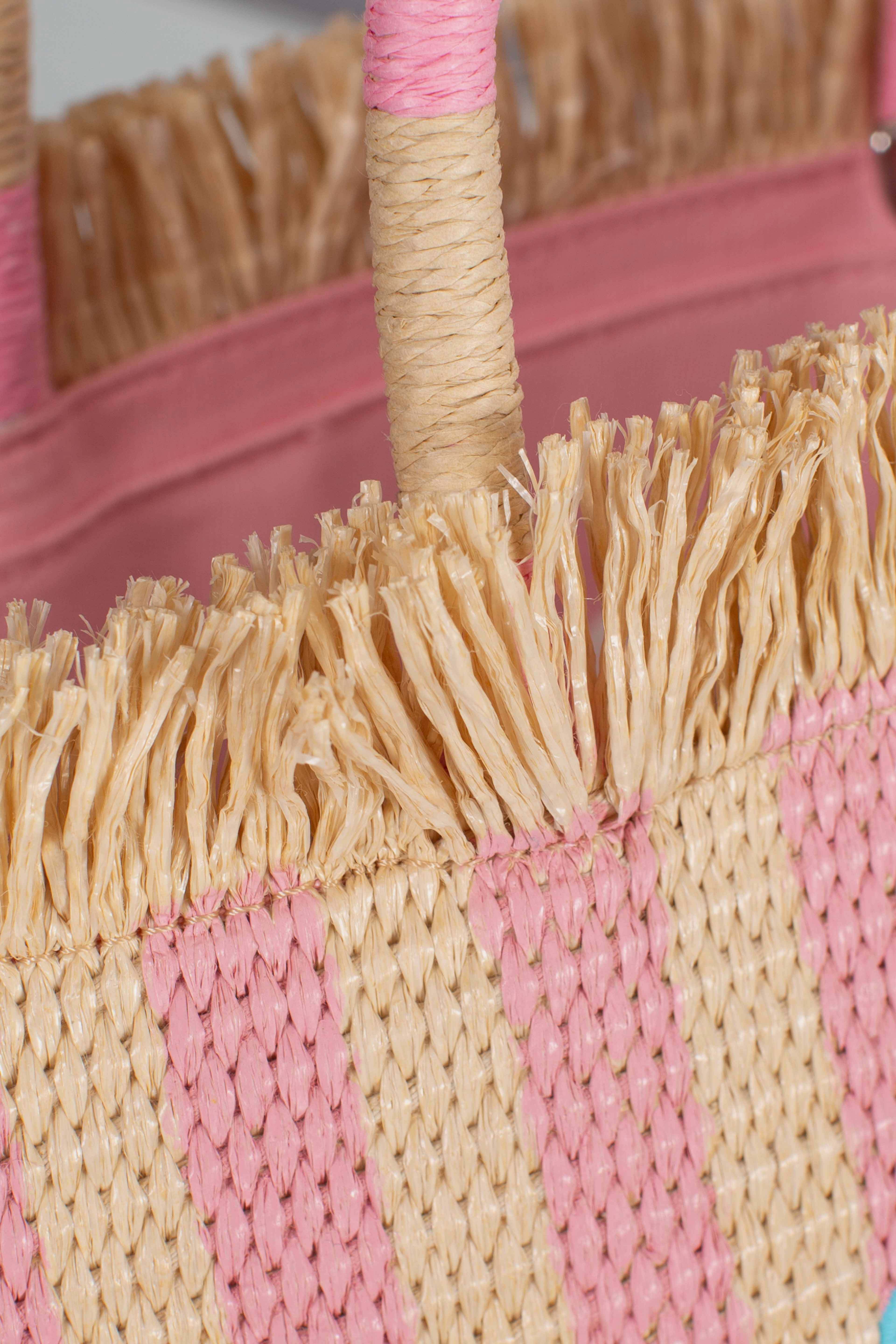 Borsa Colette effetto paglia con stampa a righe