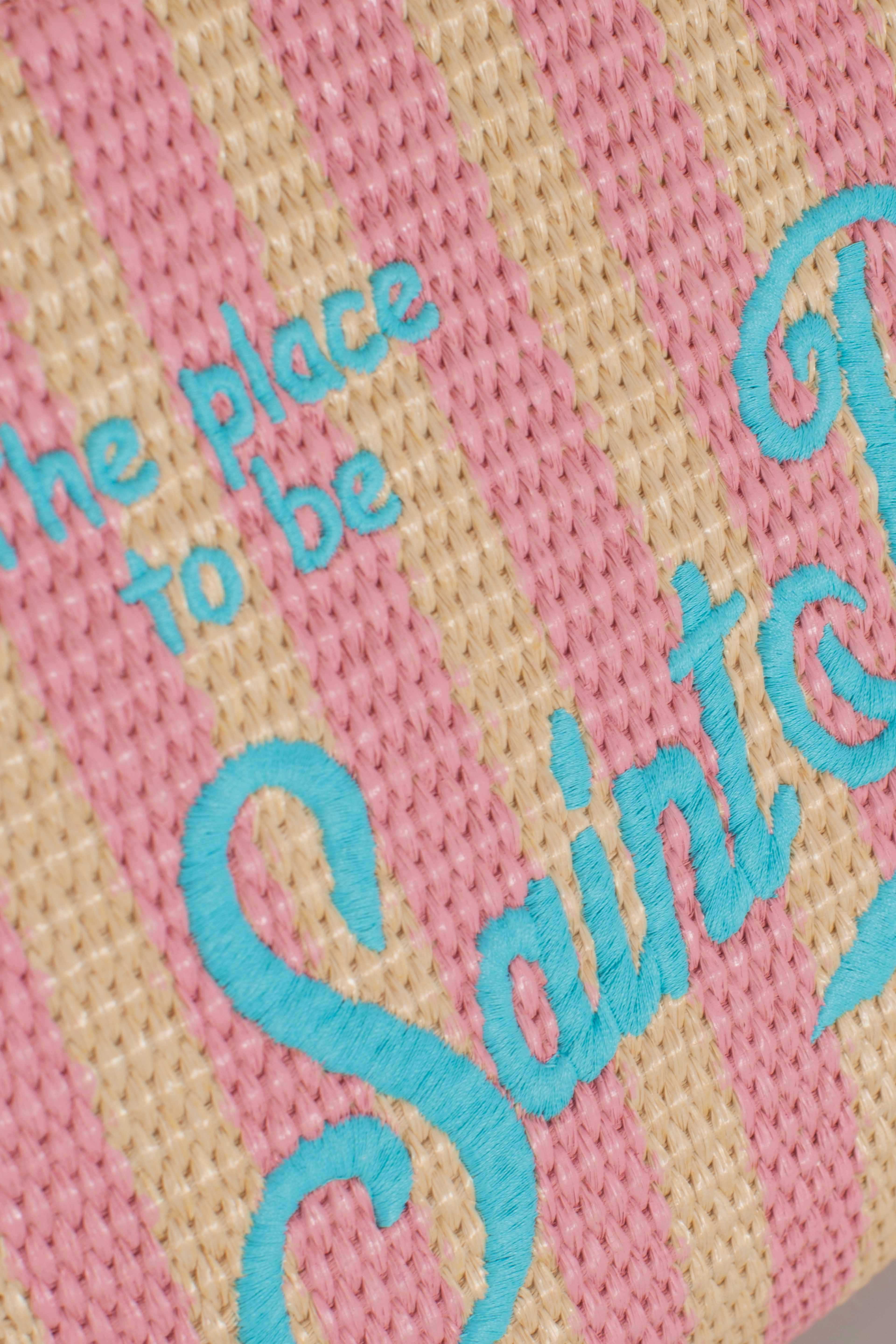 Borsa Colette effetto paglia con stampa a righe