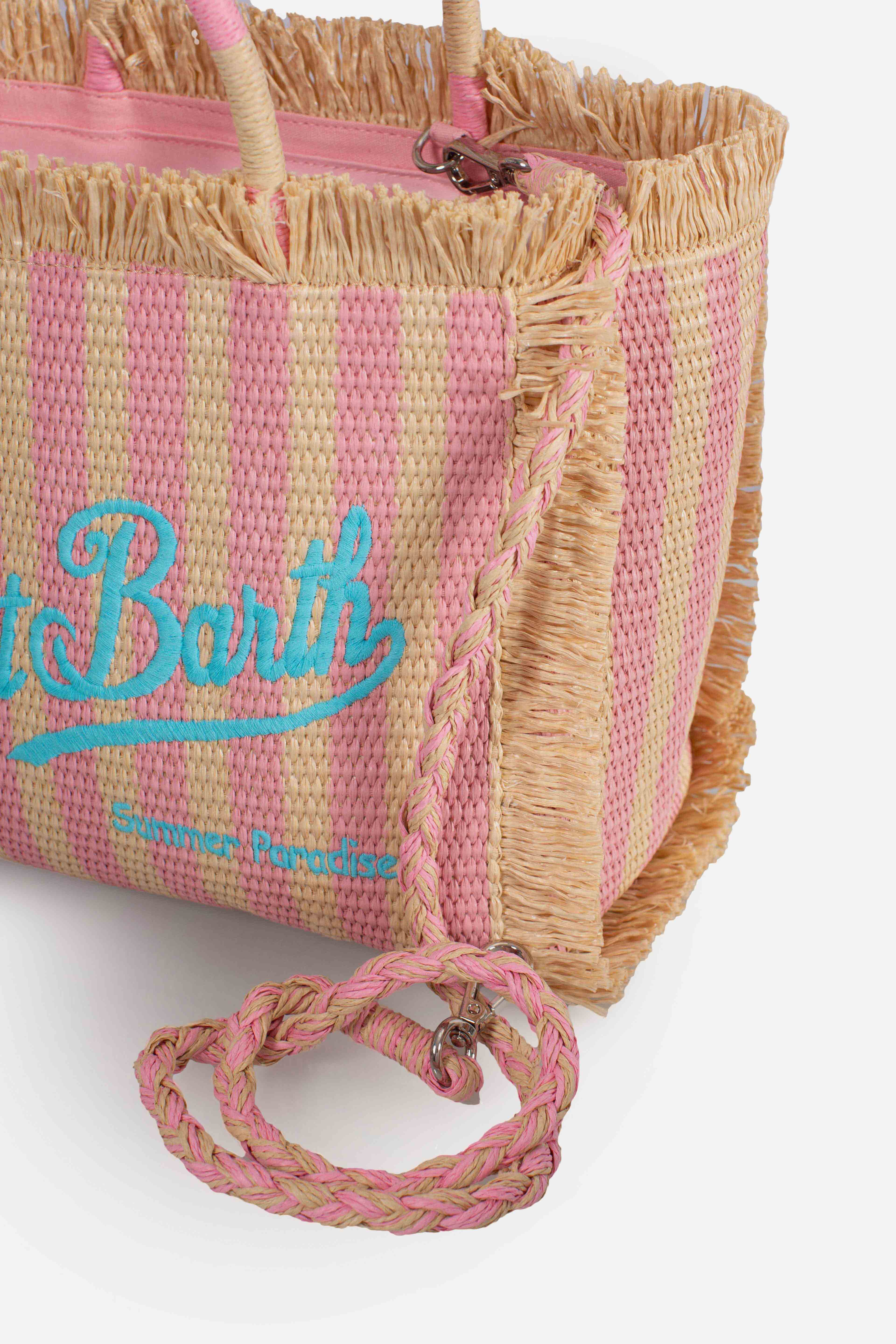 Borsa Colette effetto paglia con stampa a righe