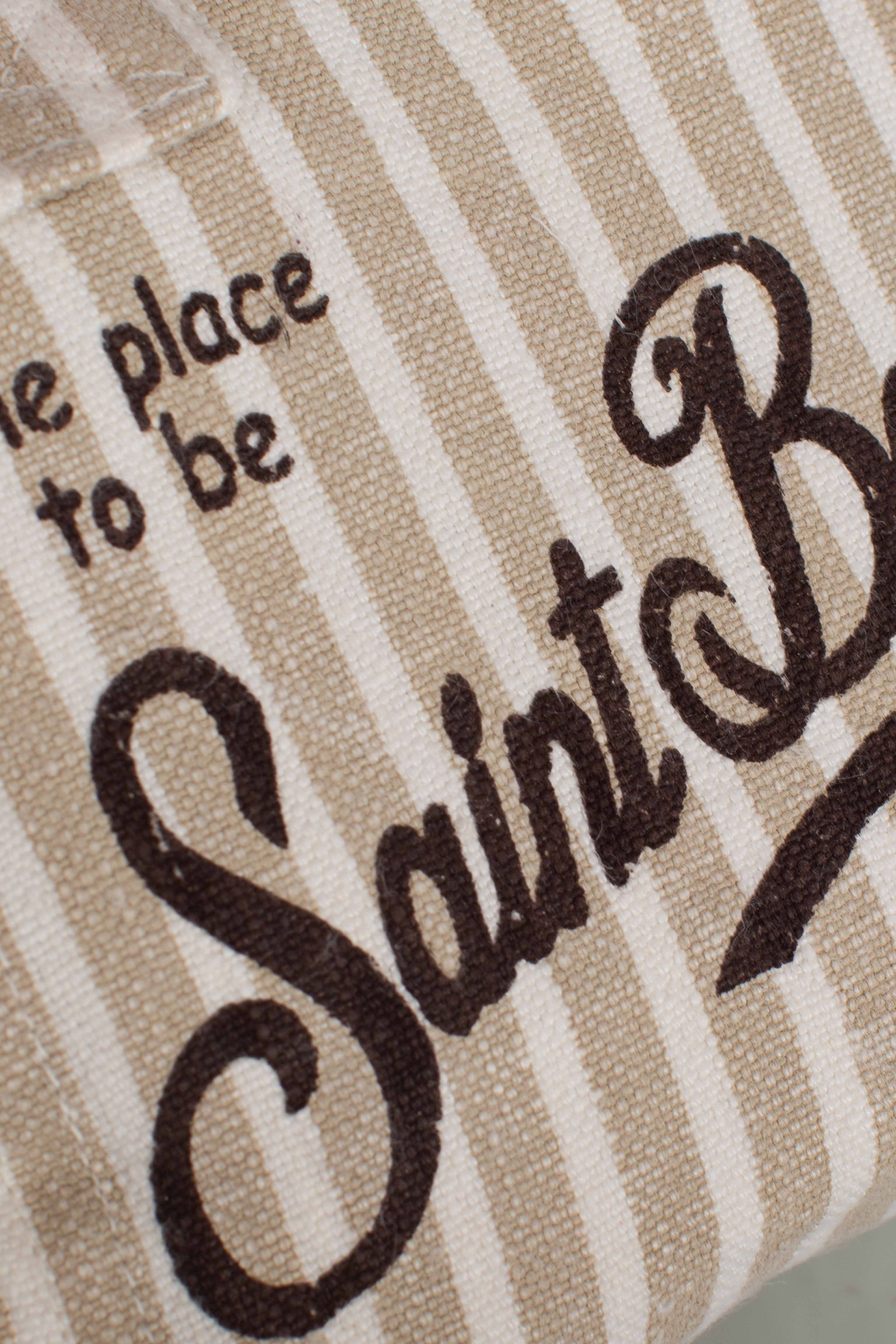 Borsa Mini Vanity in LINO con stampa a righe