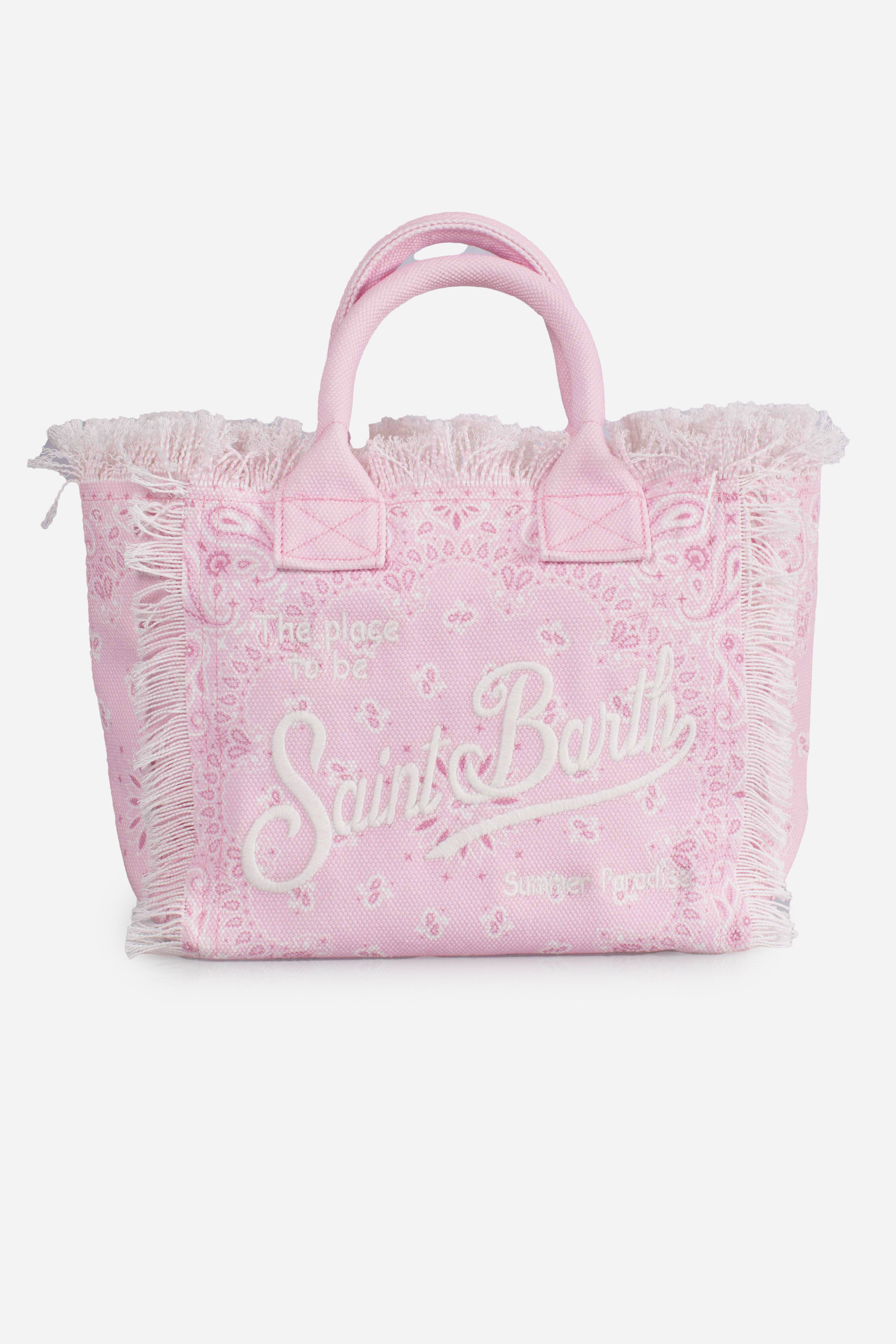 Borsa Colette in canvas rosa con stampa bandana