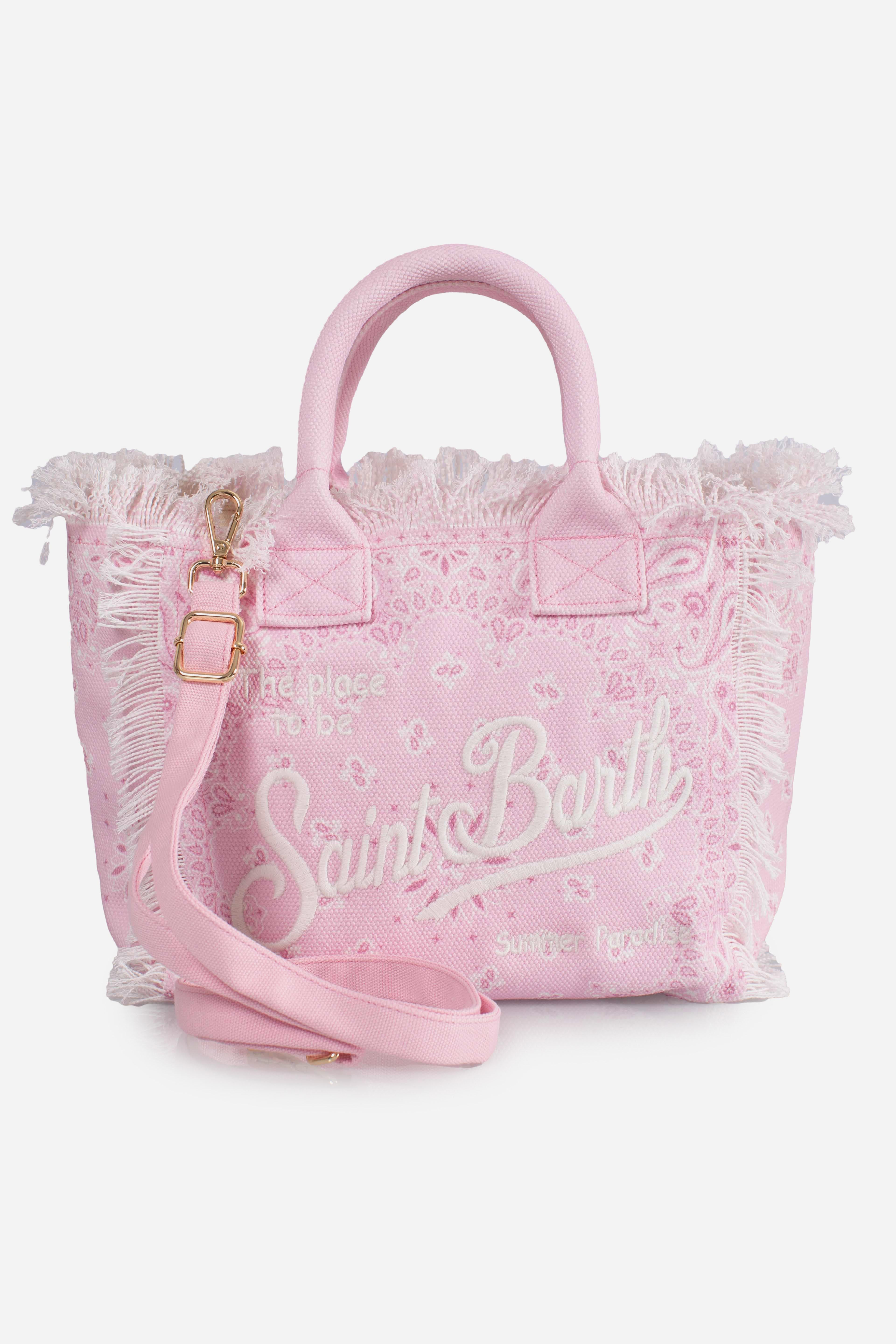 Borsa Colette in canvas rosa con stampa bandana