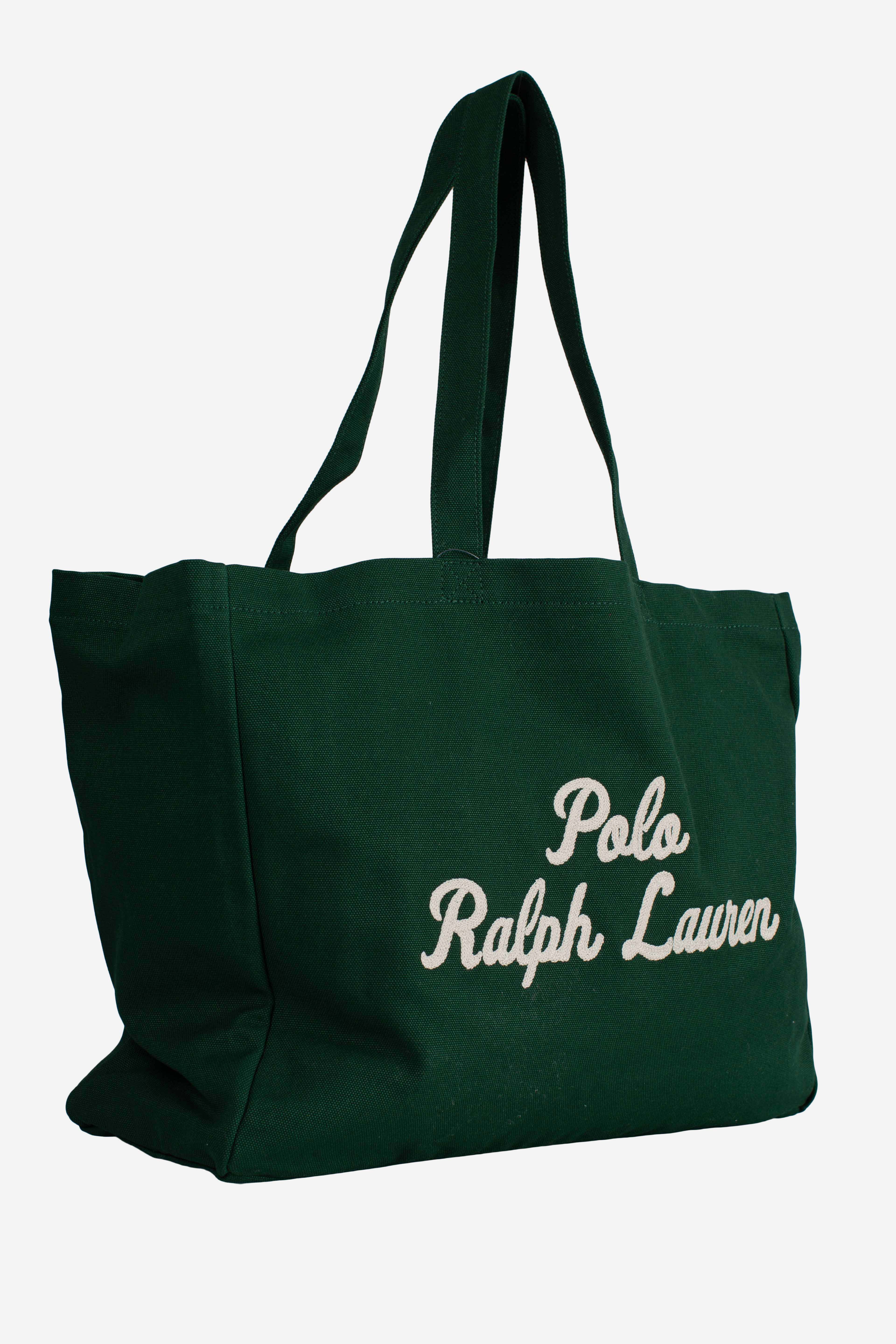 Borsa Tote in tela ricamata vintage pine