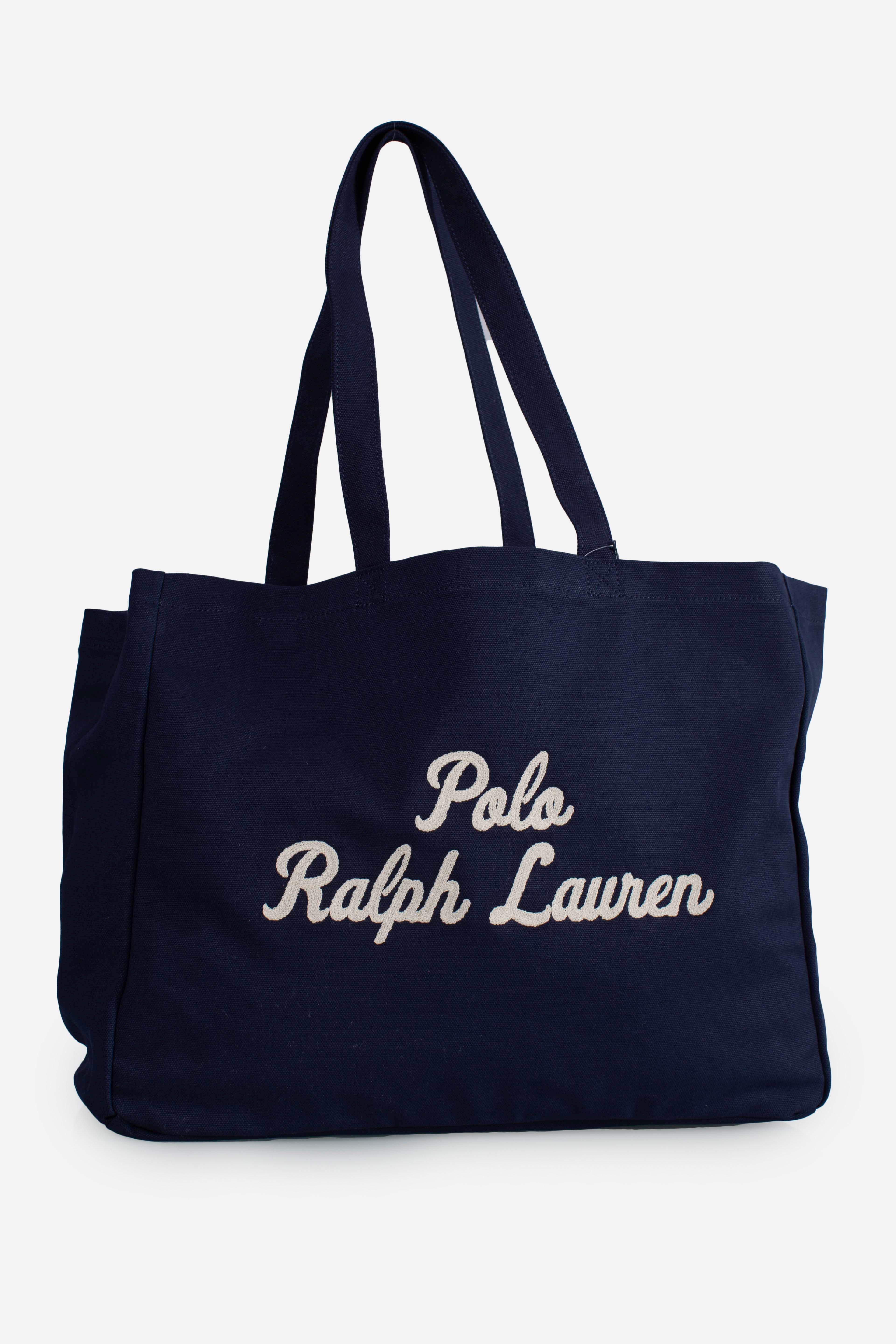 Borsa Tote in tela ricamata newport navy