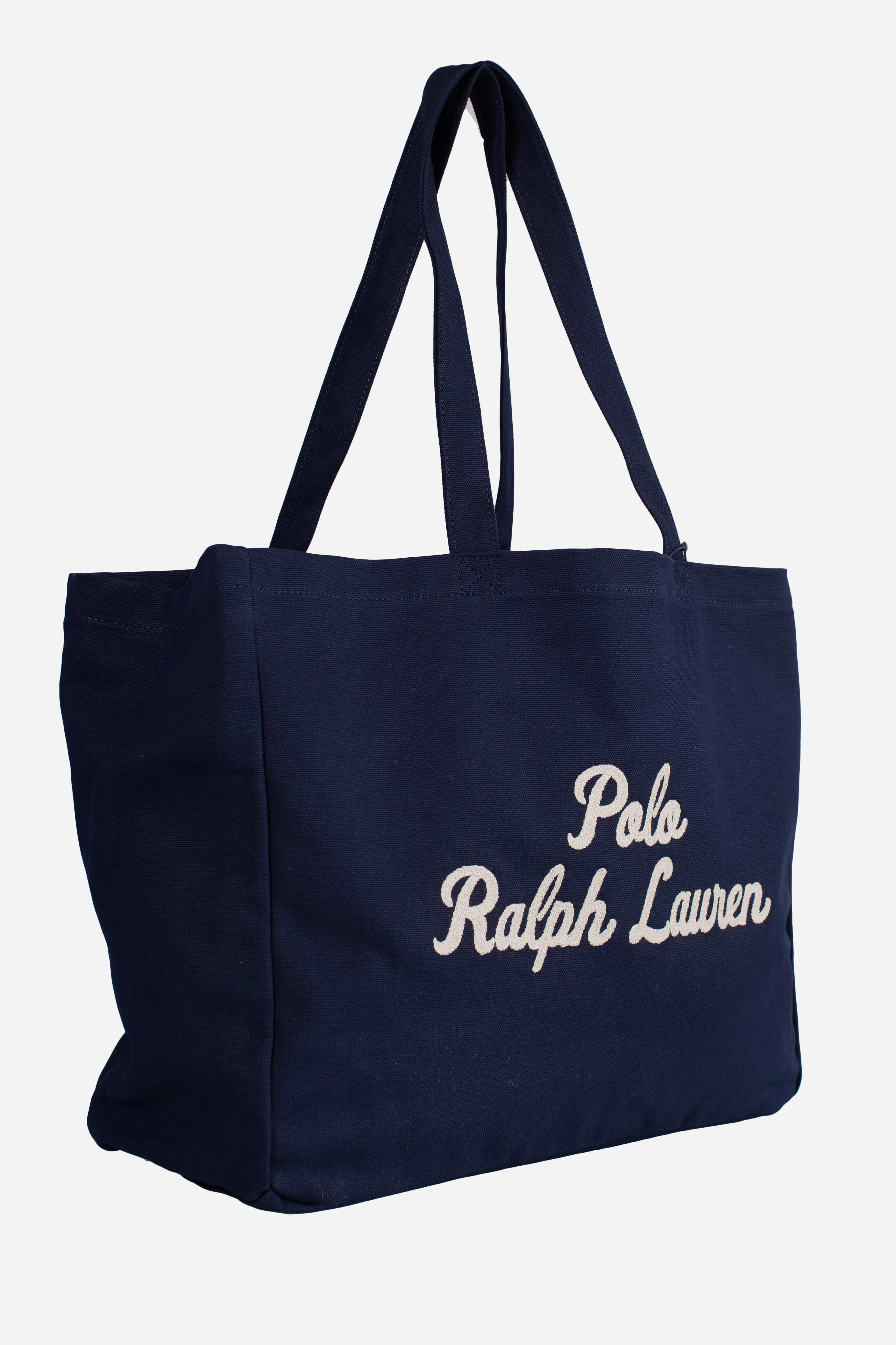 Borsa Tote in tela ricamata newport navy