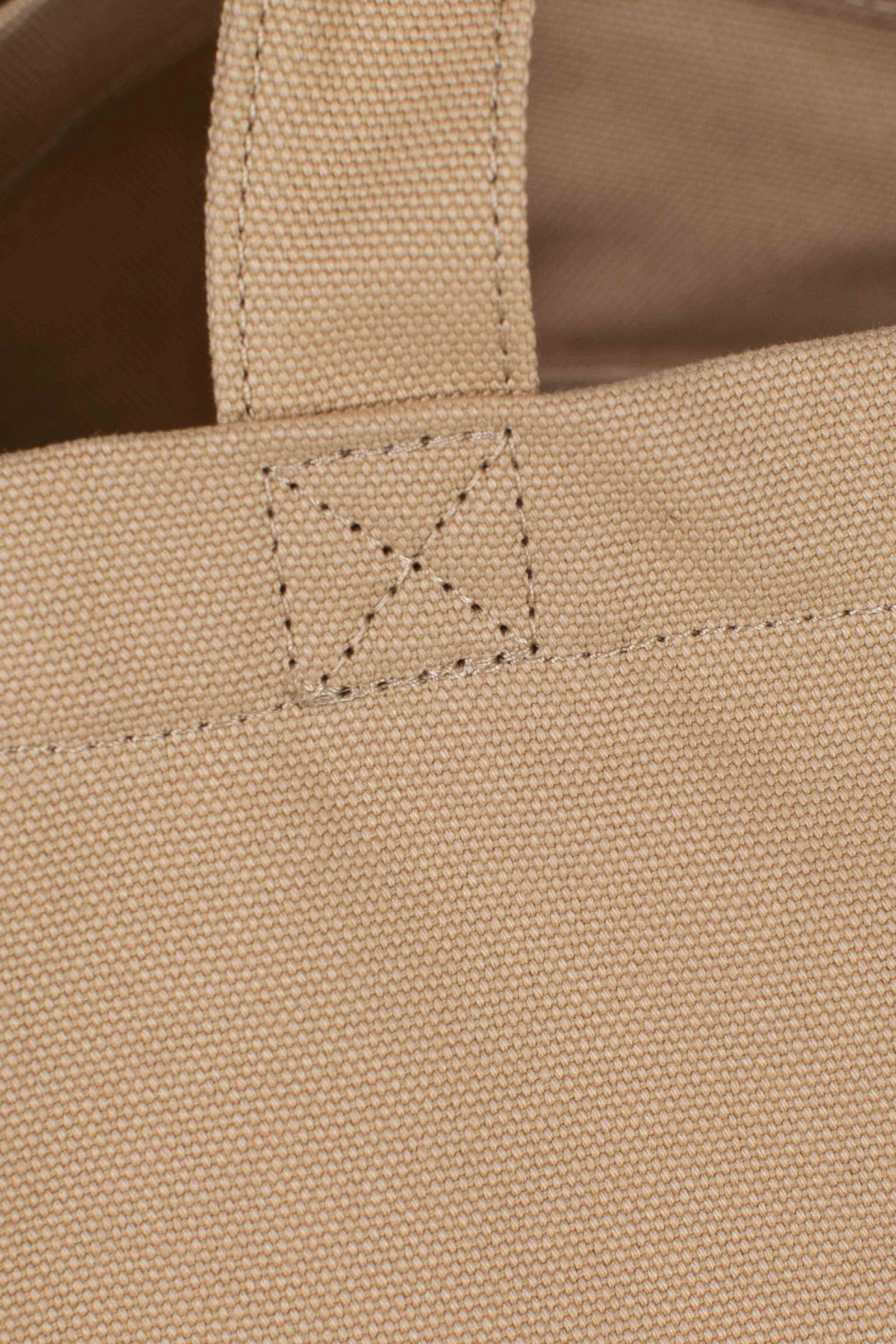 Borsa Tote in tela ricamata cafe tan
