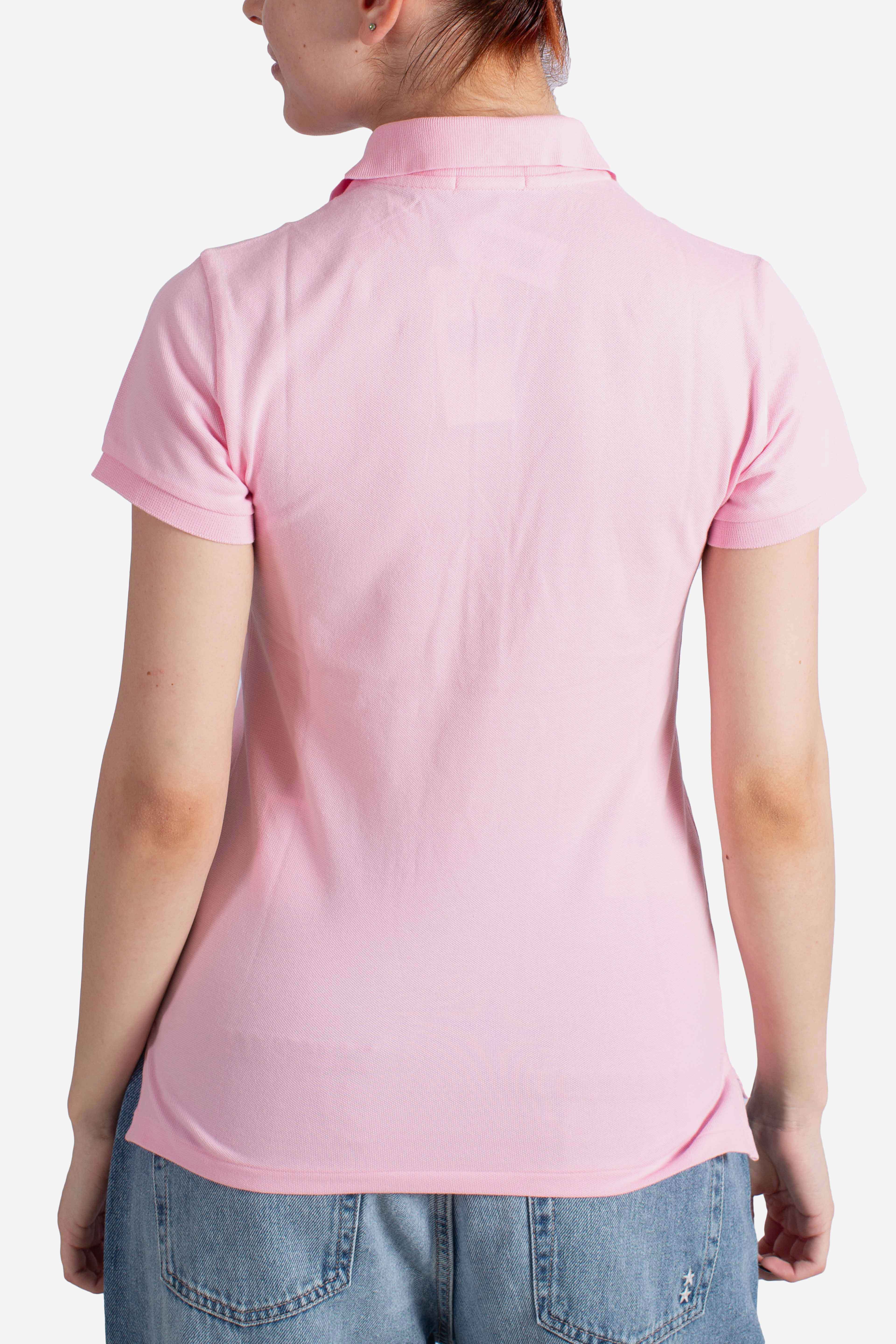 Polo elasticizzata slim fit pink