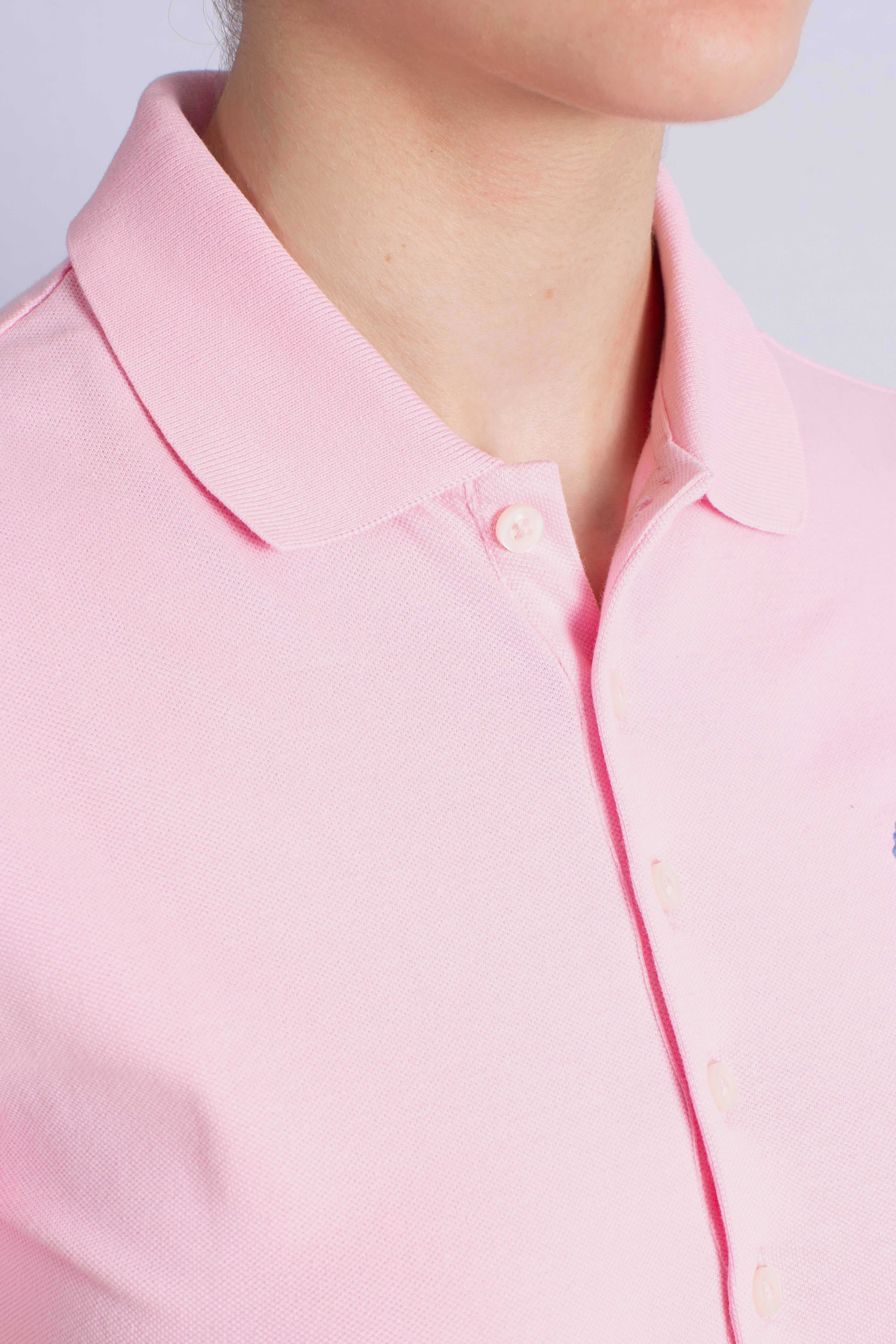Polo elasticizzata slim fit pink