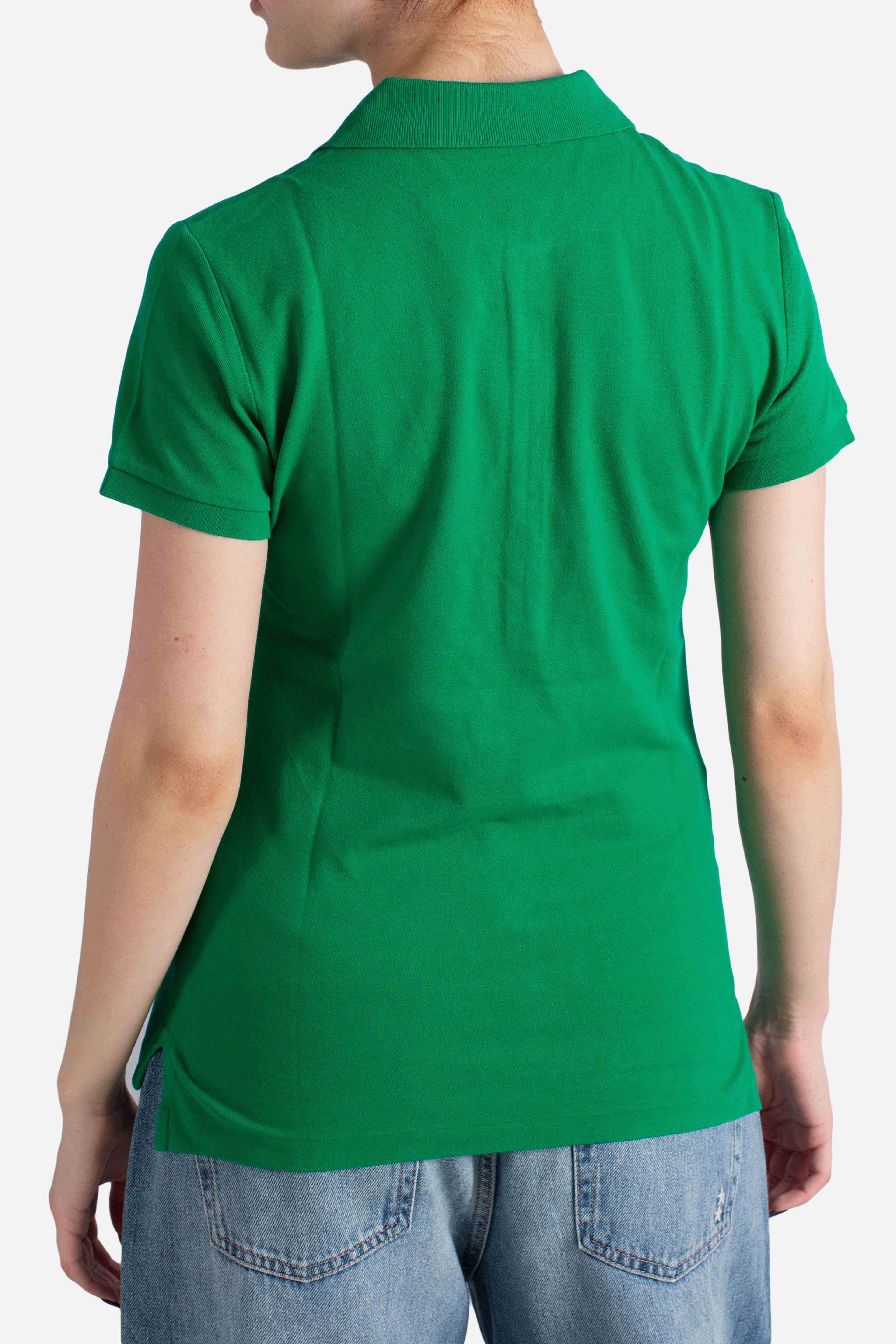 Polo elasticizzata slim fit green