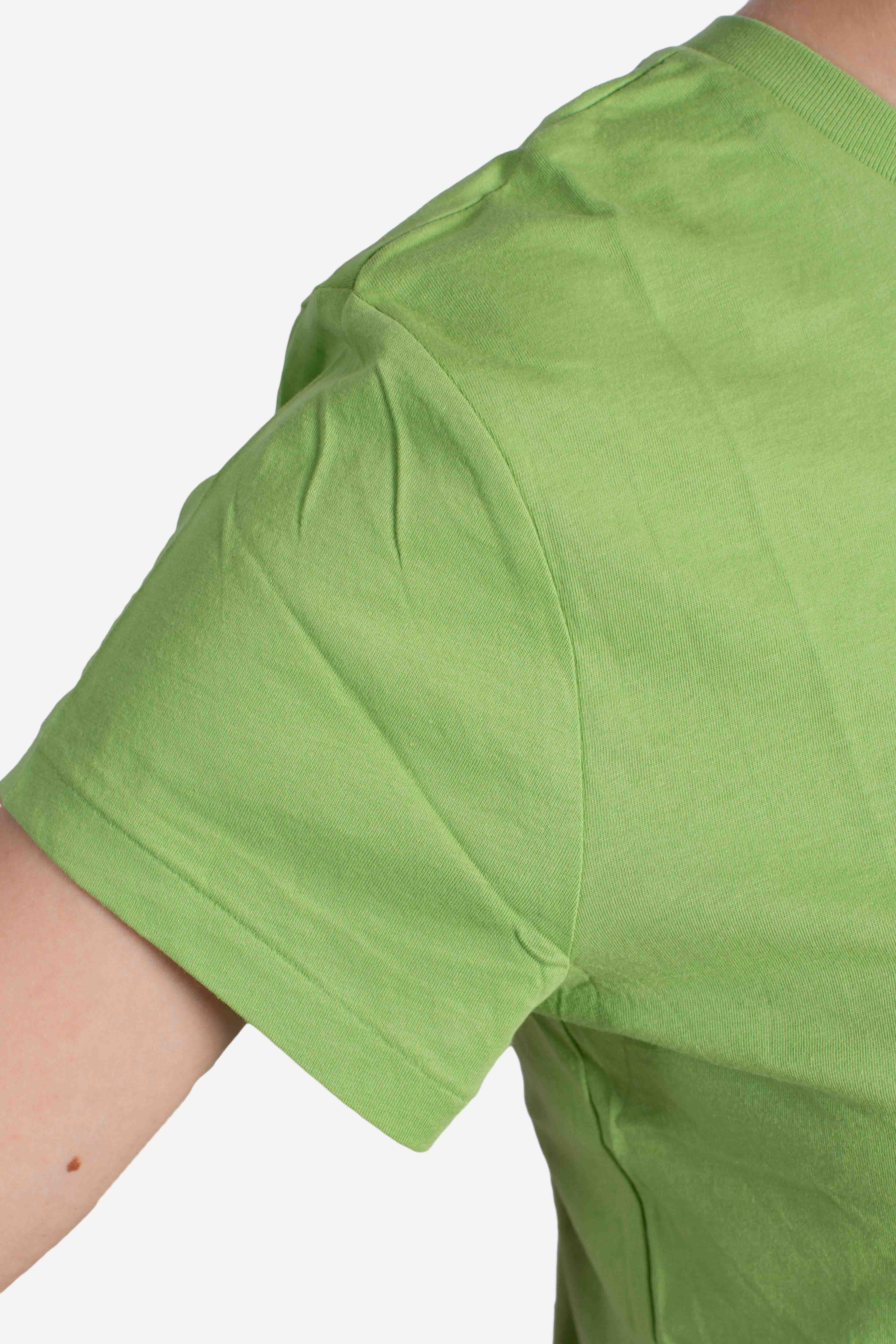 Maglietta girocollo in jersey di cotone green