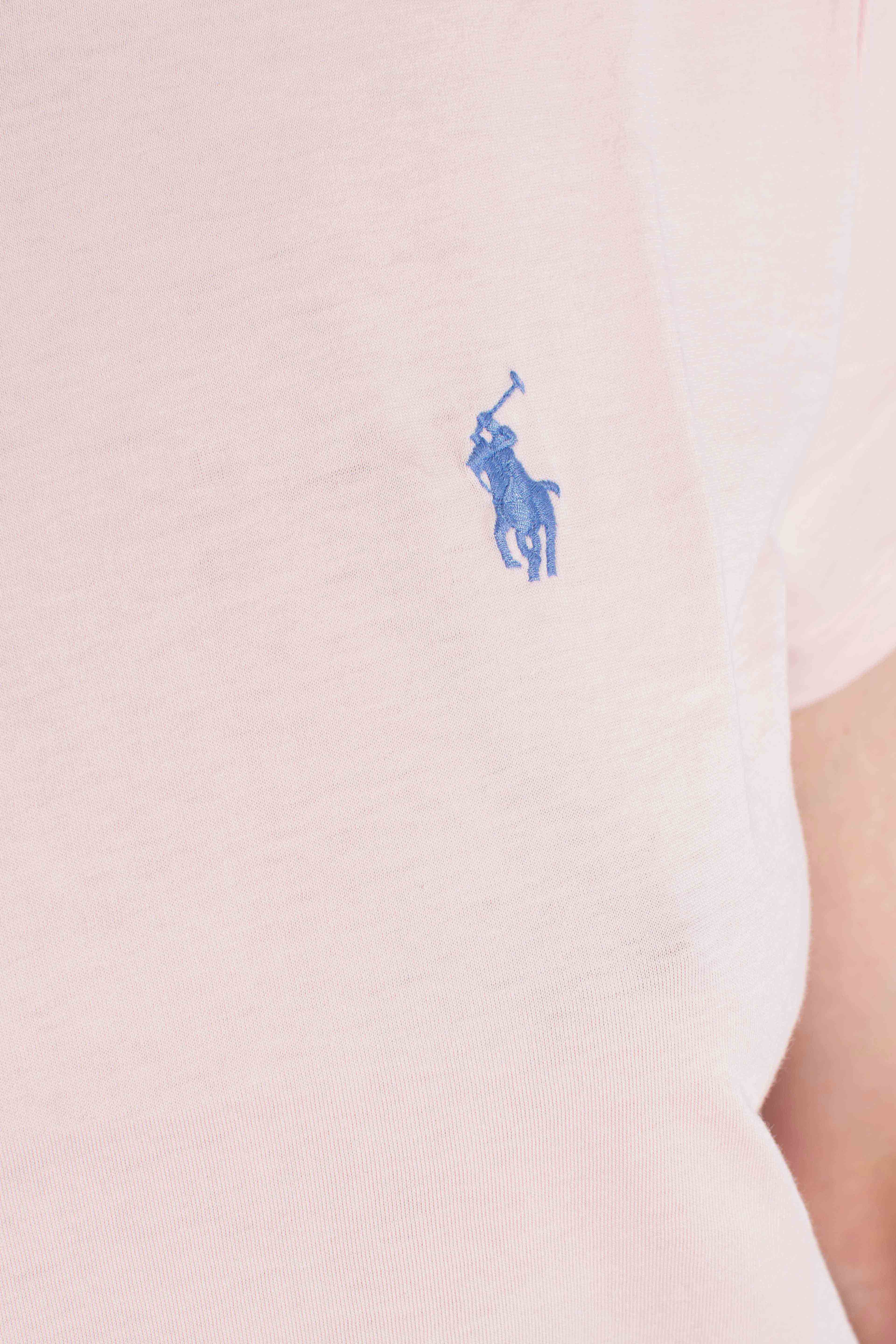 Maglietta girocollo in jersey di cotone pink