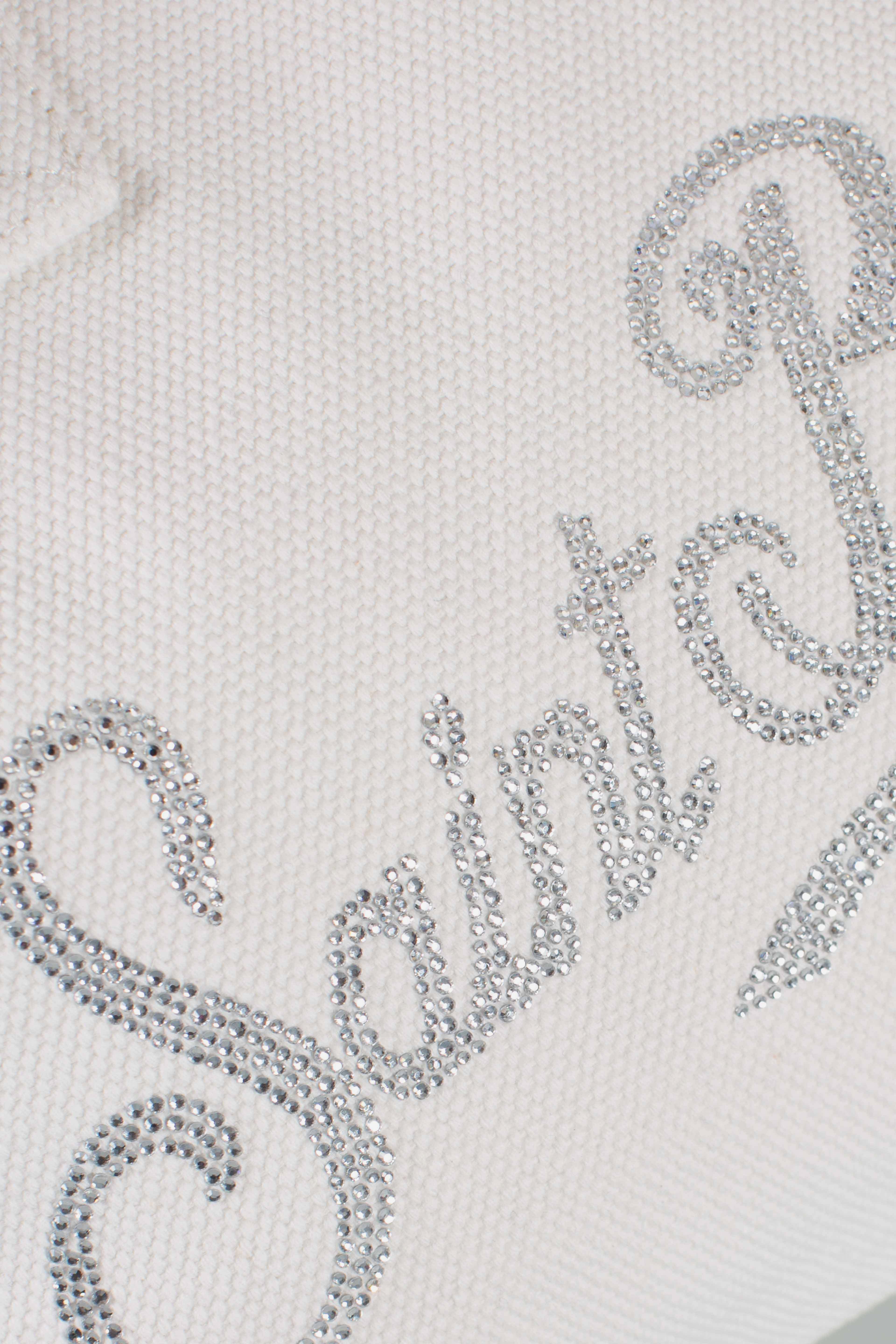 Borsa Colette in canvas rosa con logo in strass