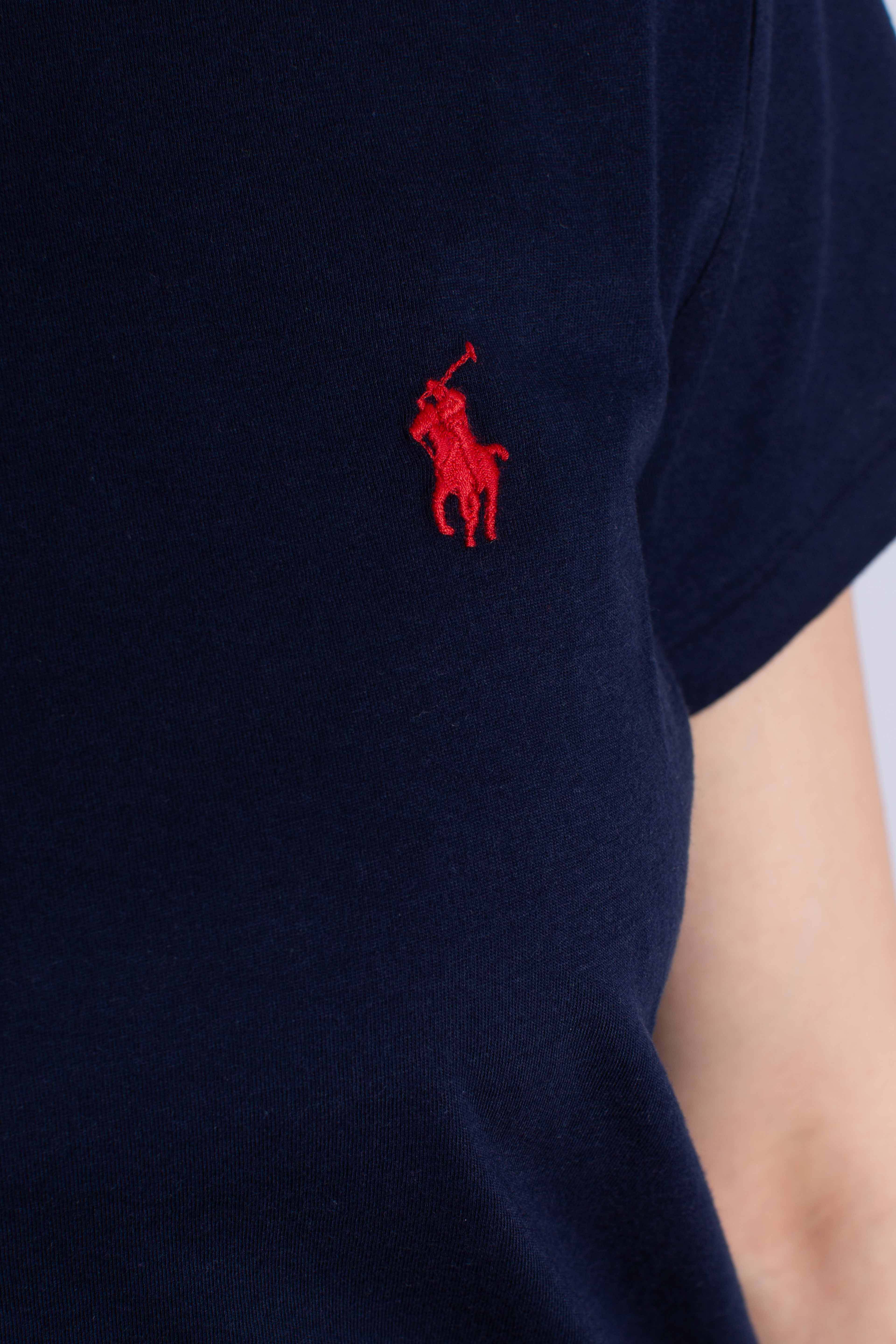 Maglietta girocollo in jersey di cotone newport navy