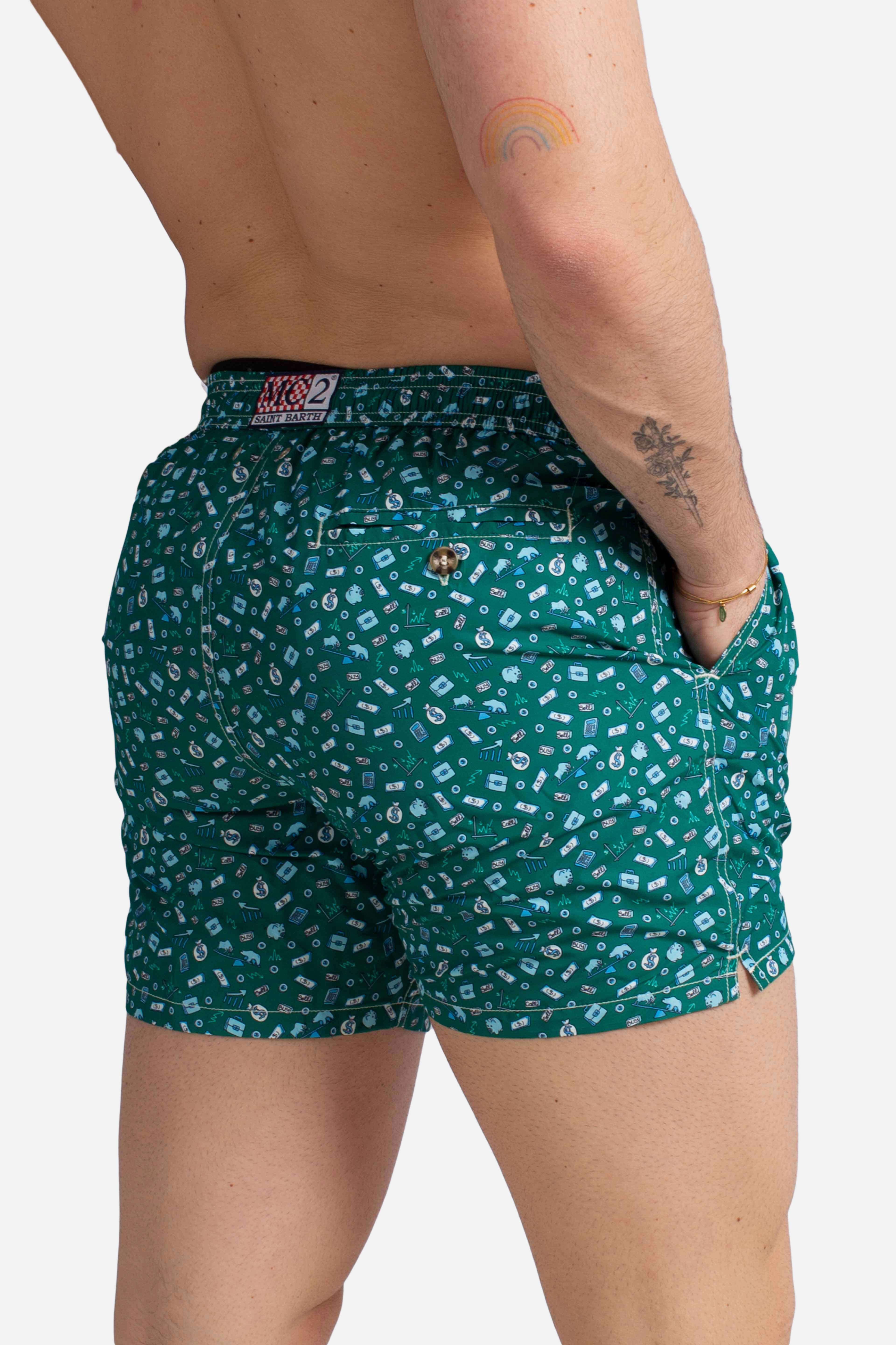 Costume Lighting Micro stampa ultralight swim short broker green