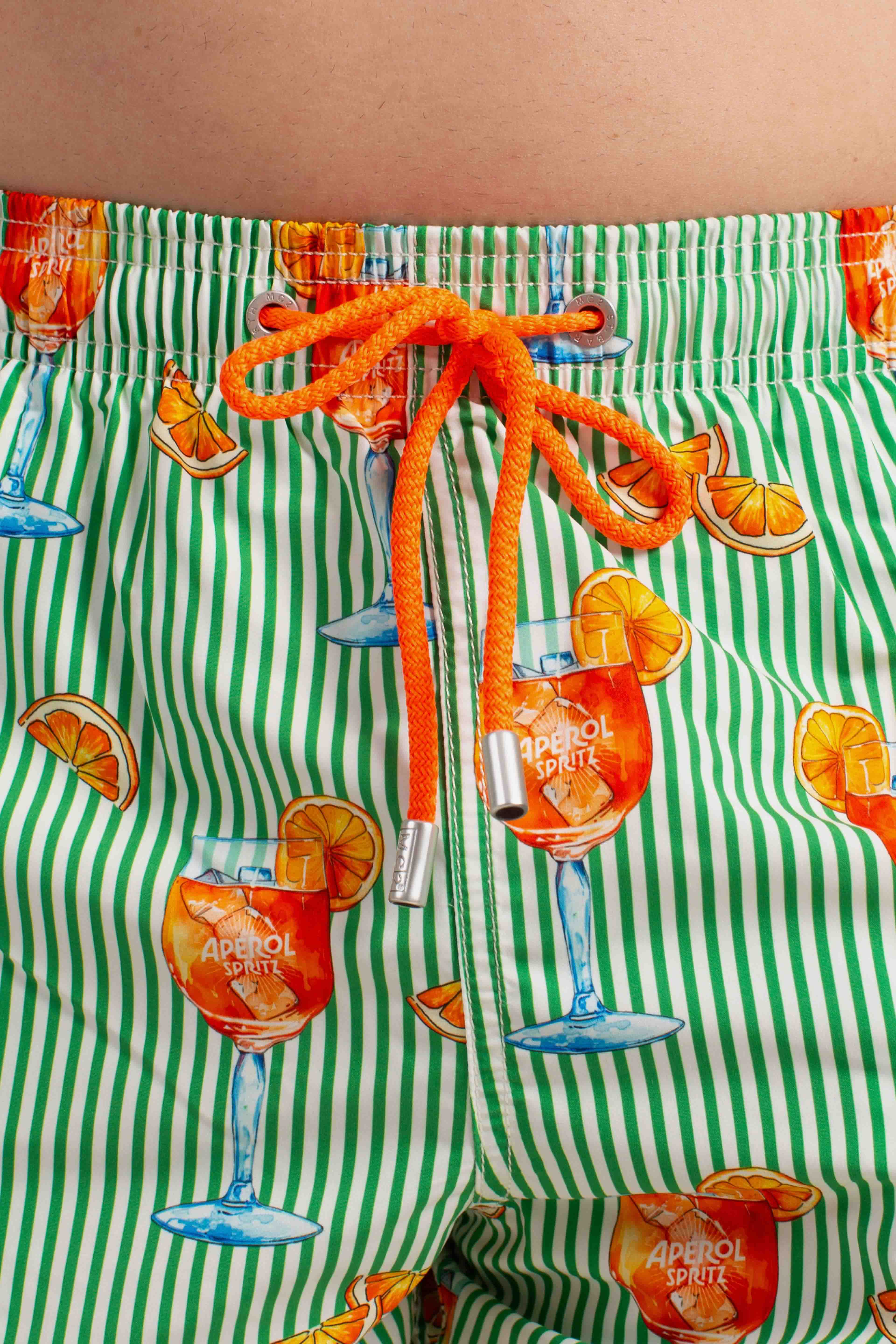 Costume mare Gustavia a righe happy cocktail stripes green white | Special Edition