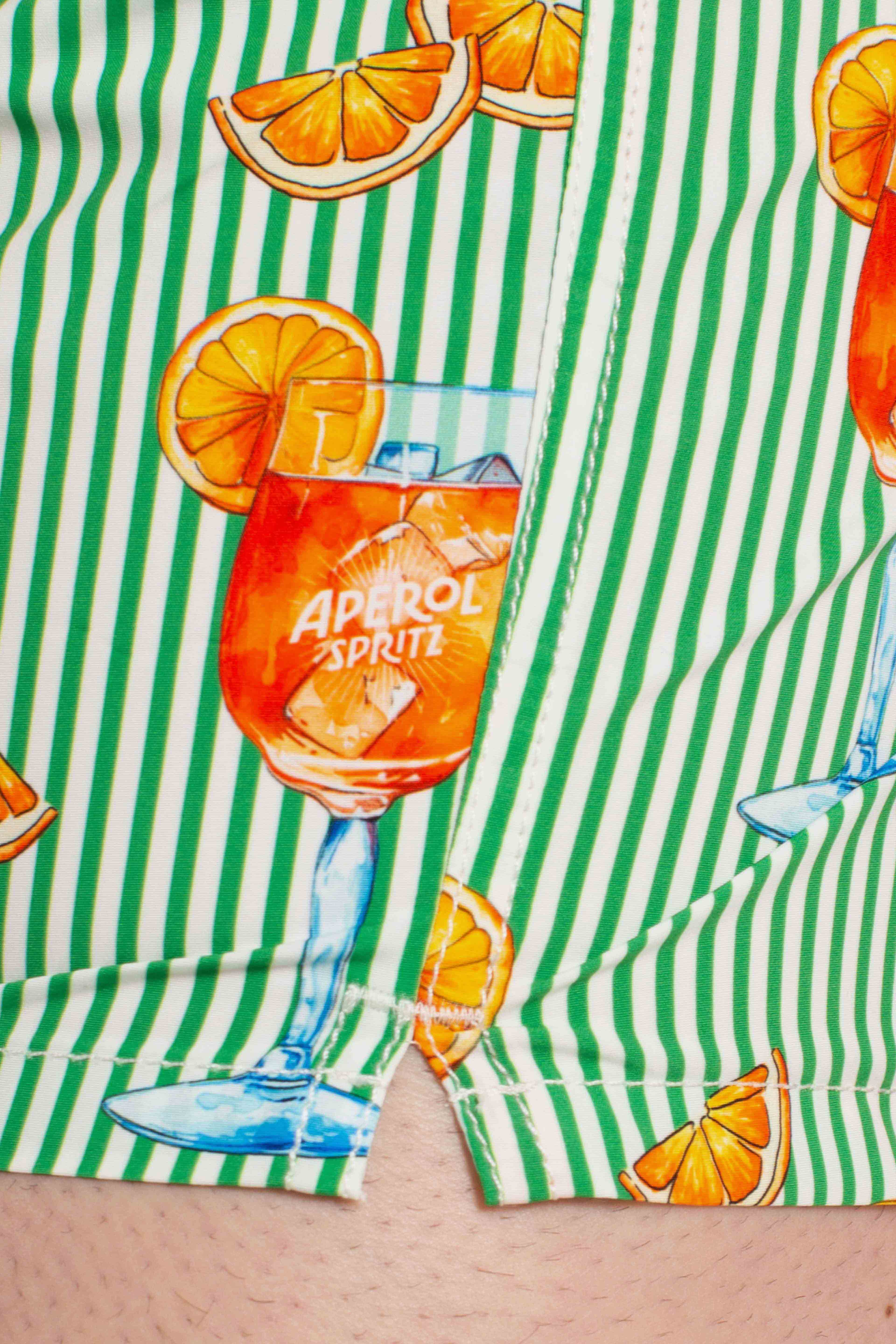Costume mare Gustavia a righe happy cocktail stripes green white | Special Edition