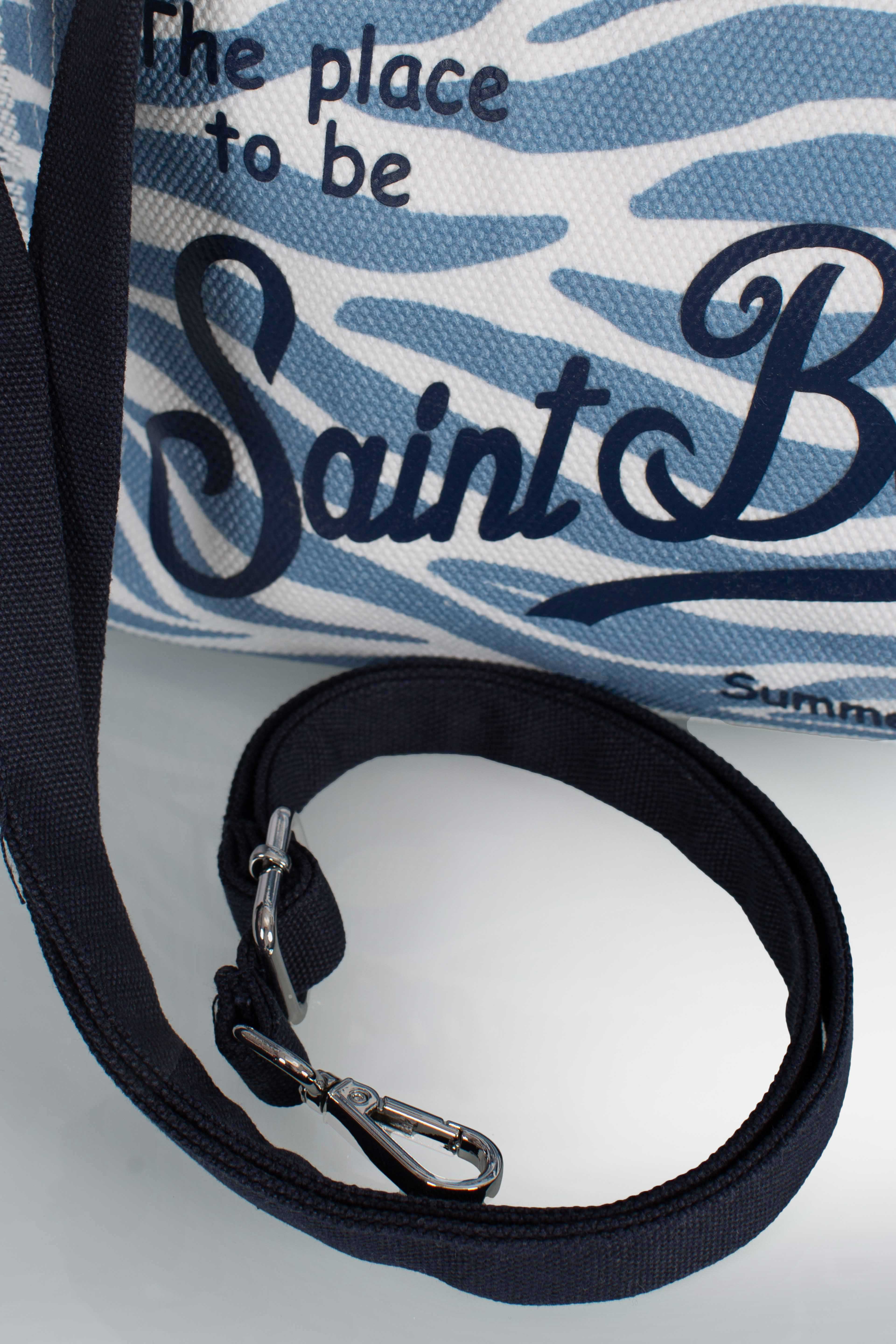 Borsa Colette in canvas di cotone con stampa zebrata