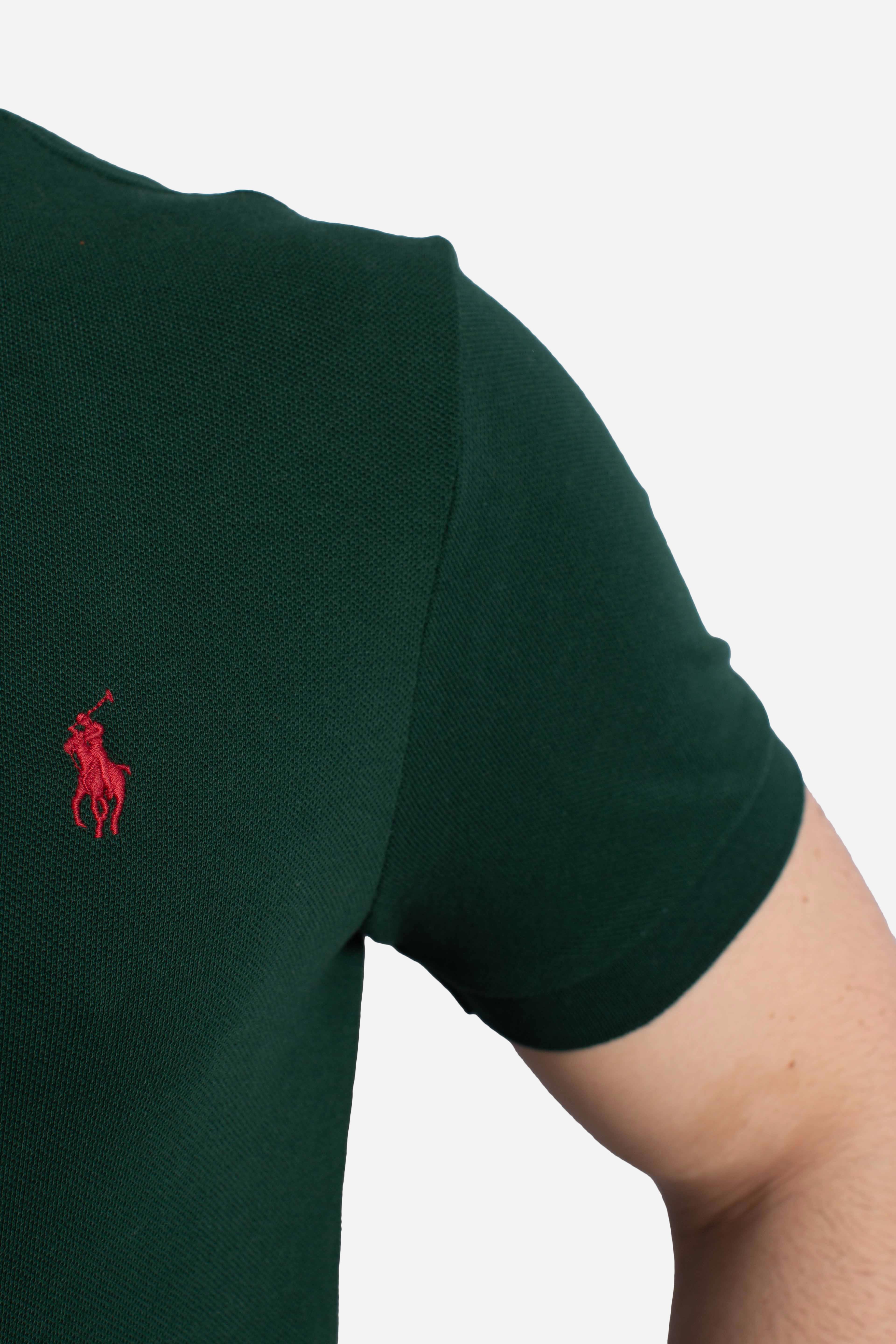 Polo iconica in piqué Custom Slim-Fit green