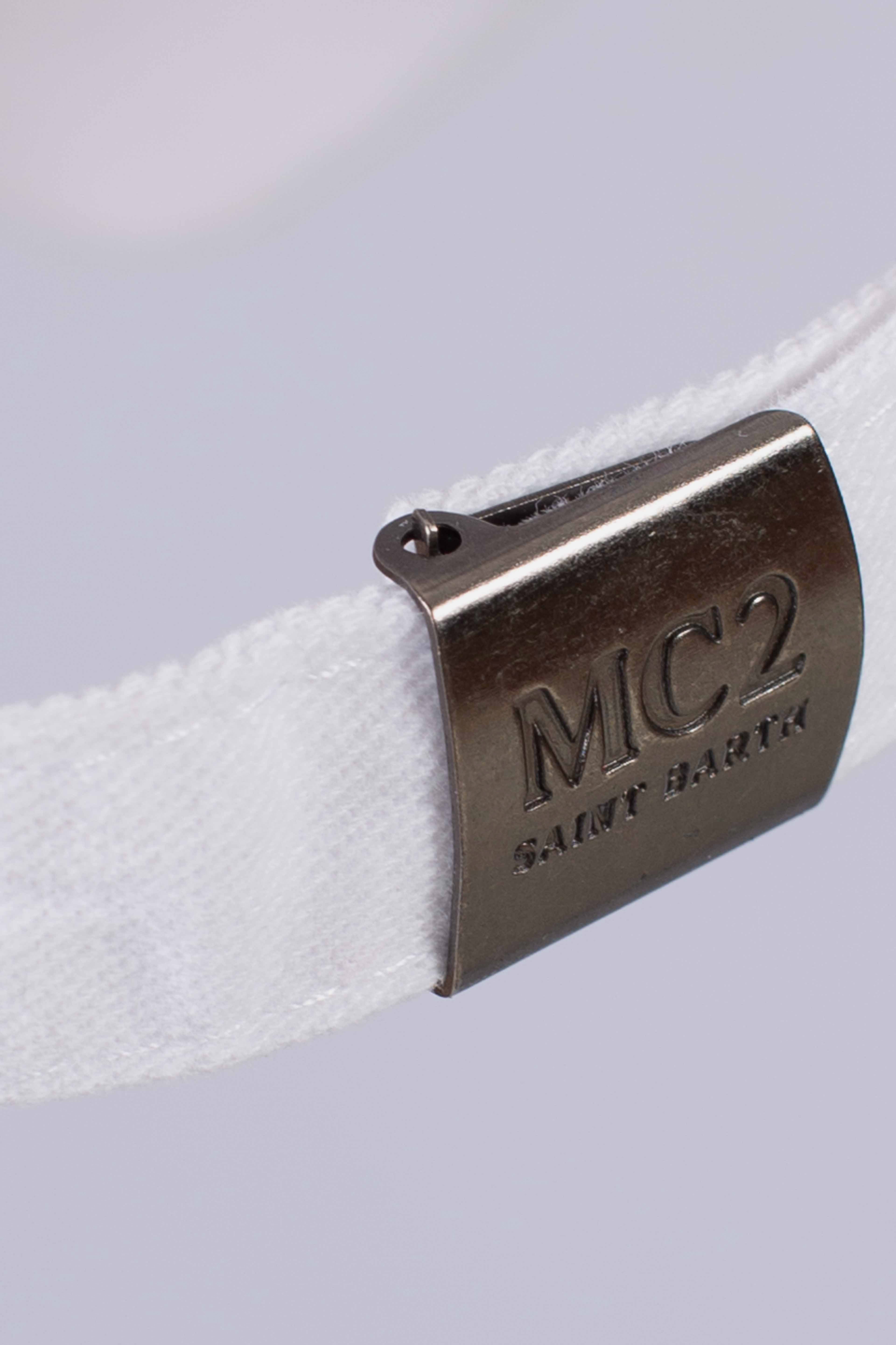 Cappellino Davis con visiera in cotone bianco con logo ricamato
