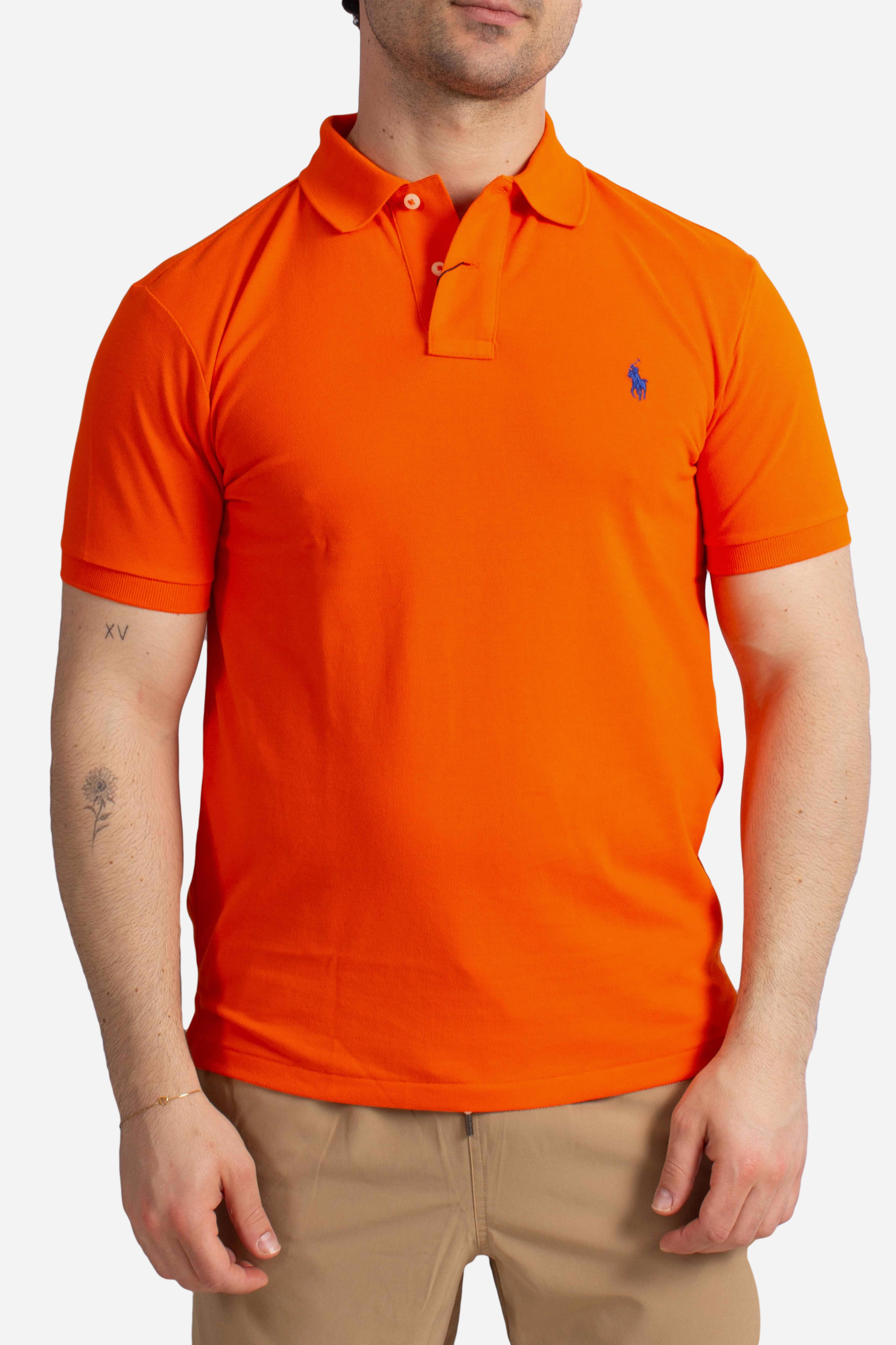 Polo iconica in piqué Custom Slim-Fit orange