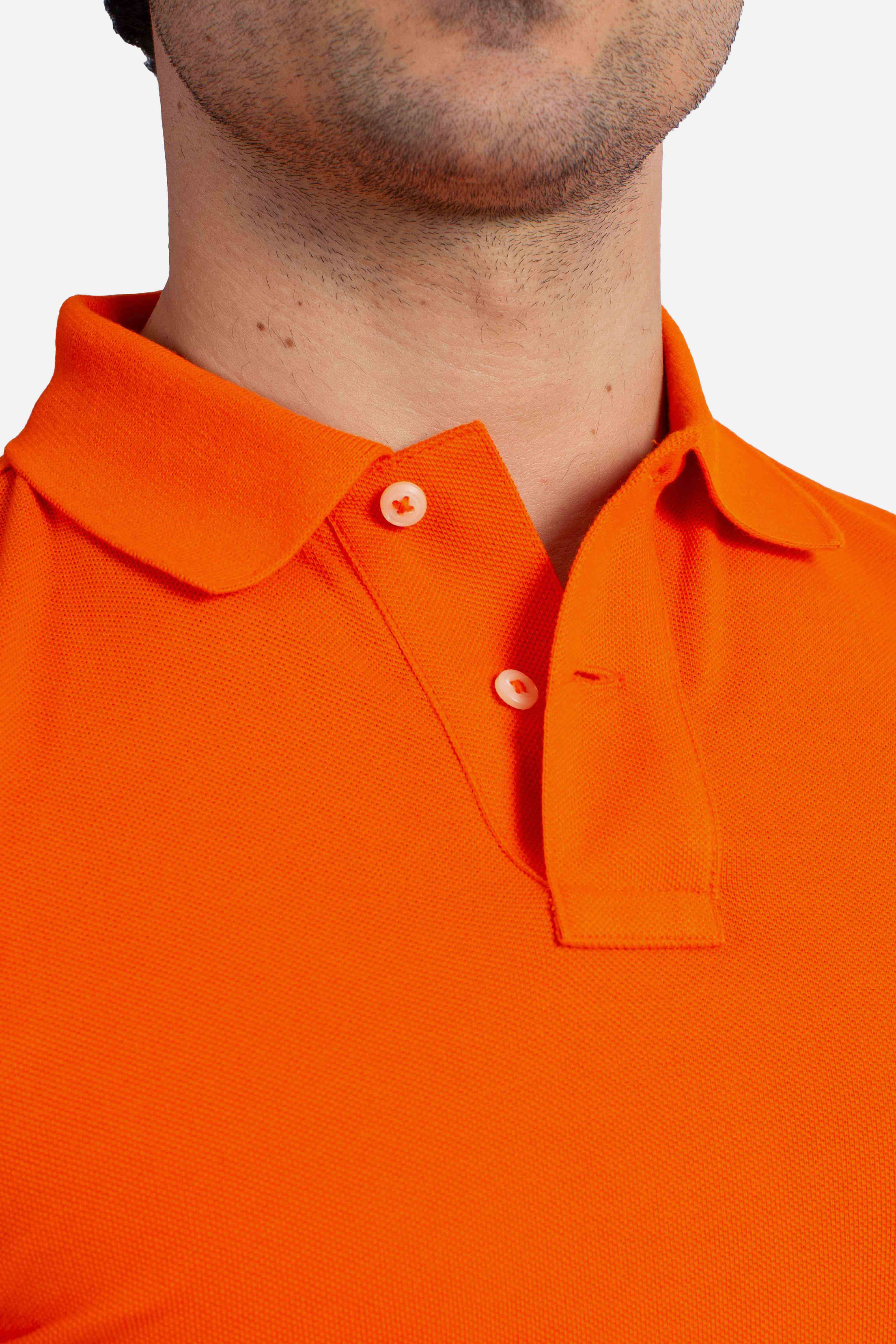 Polo iconica in piqué Custom Slim-Fit orange