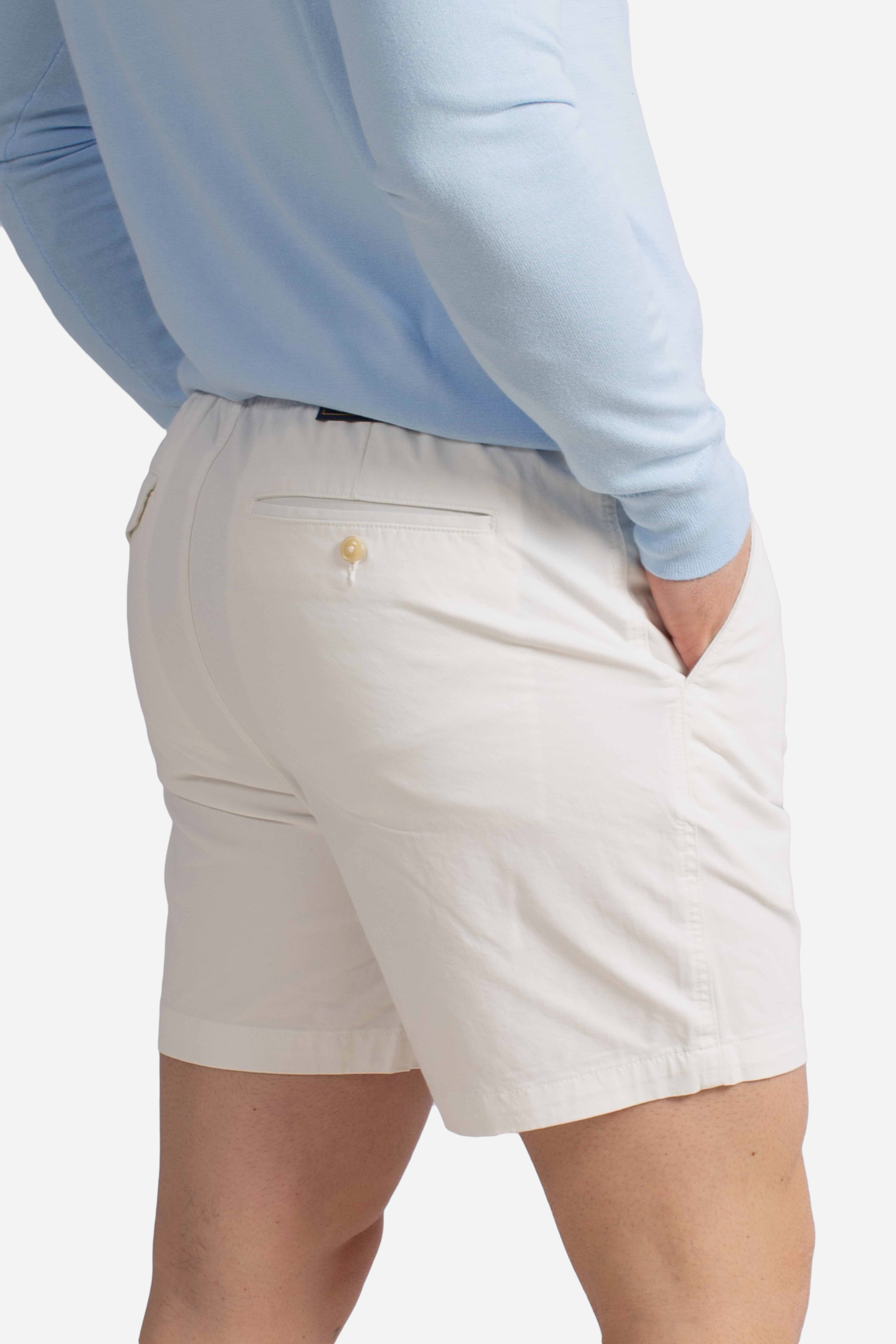 Short Prepster Polo in chino stretch white